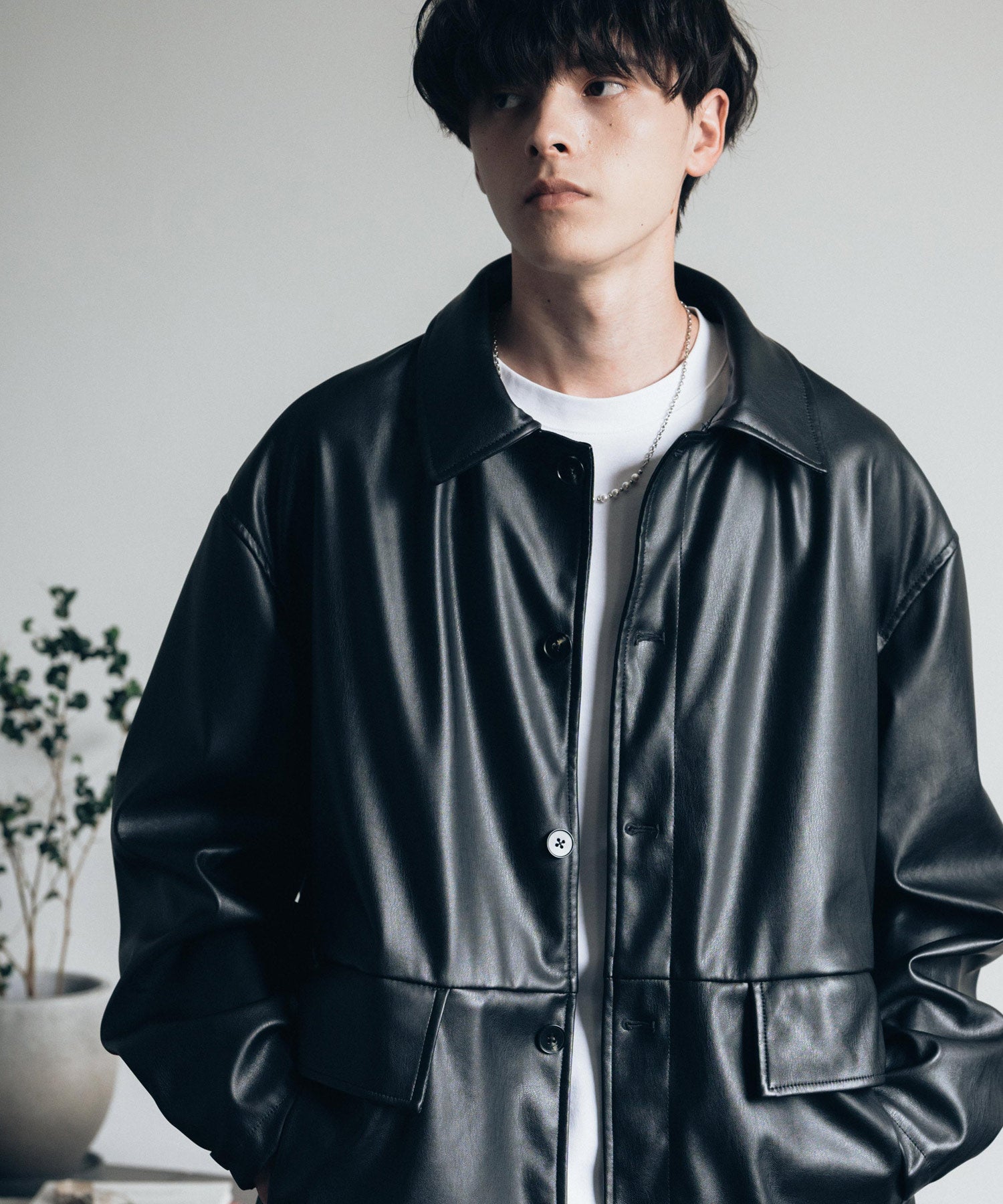 ロッキーモンロー Rocky Monroe カーコート ミドル丈 アウター メンズ レディース レザージャケット ライダース 革ジャン 合成皮革 PU ヴィーガンレザー マット オーバーサイズ 13763 （ブラウン） ブラウン