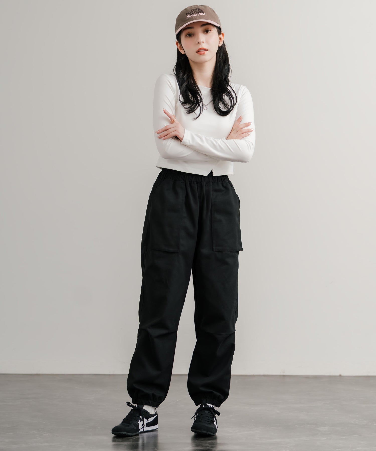 ロッキーモンロー Rocky Monroe ジョガーパンツ ベイカーパンツ イージー レディース ワイド テーパード ワーク 無地 リラックス ルーズ ゆったり ウエストゴム アウトドア 14818 （オリーブ） オリーブ