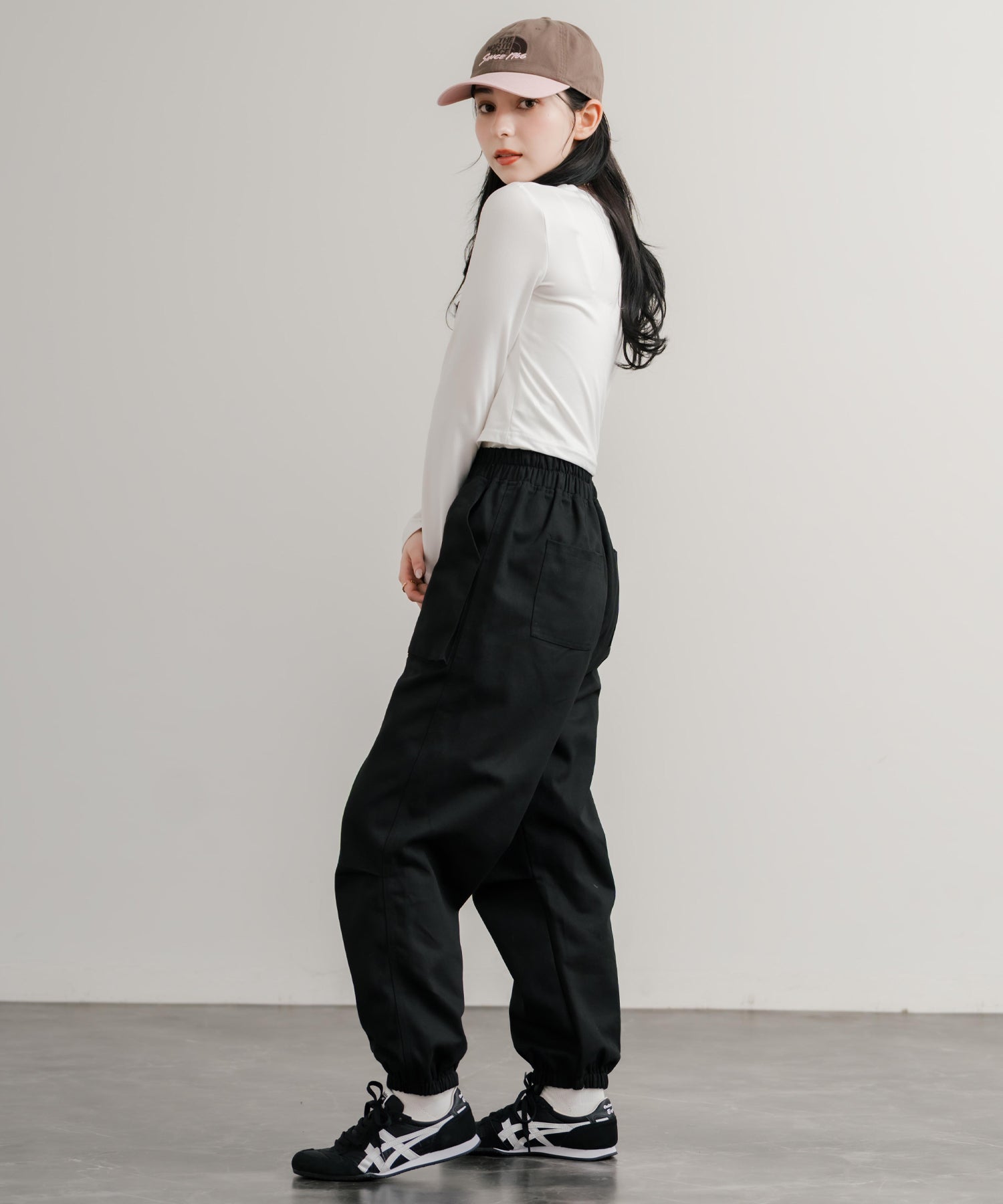 ロッキーモンロー Rocky Monroe ジョガーパンツ ベイカーパンツ イージー レディース ワイド テーパード ワーク 無地 リラックス ルーズ ゆったり ウエストゴム アウトドア 14818 （オリーブ） オリーブ