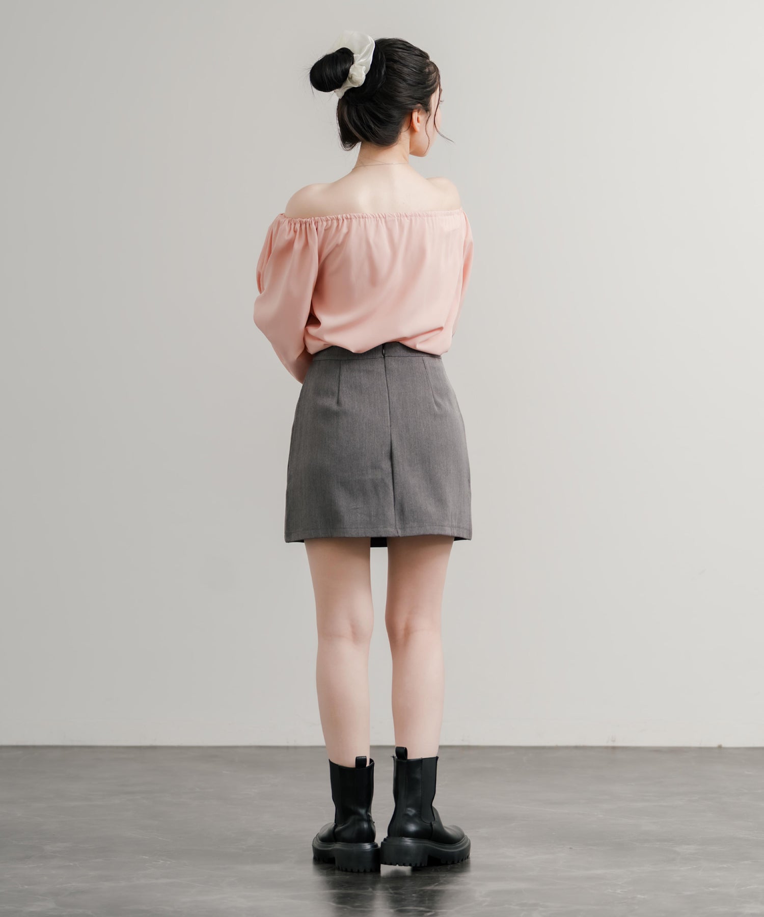 ロッキーモンロー Rocky Monroe ミニスカート ショート 膝上 レディース インパン Aライン 台形 無地 インナーパンツ付き ペチパンツ 韓国 カジュアル ガーリー きれいめ 14921 （チャコール） チャコール