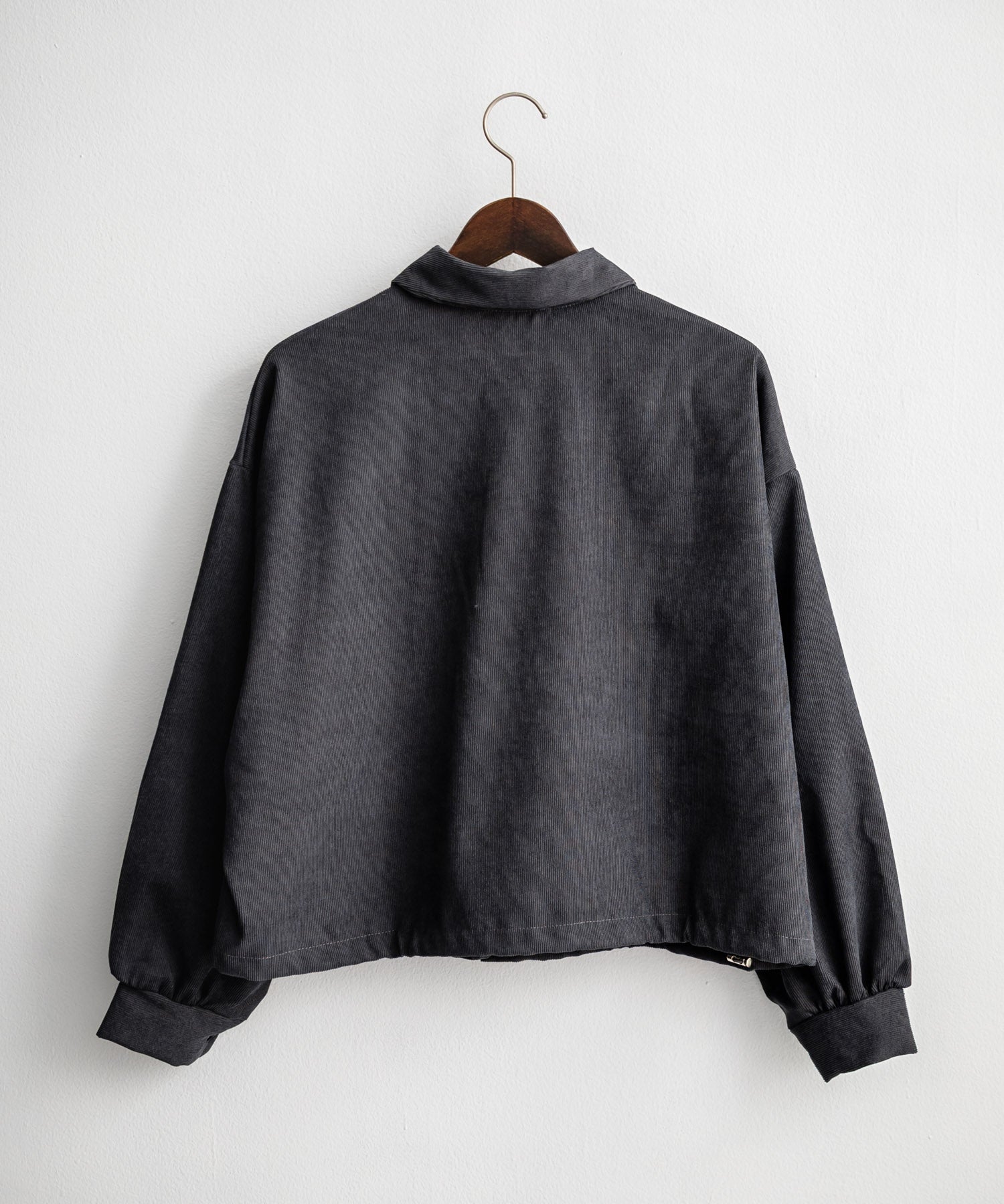 ロッキーモンロー Rocky Monroe シャツジャケット ショート丈 レディース ライトアウター ブルゾン 短丈 無地 コーデュロイ ルーズ リラックス ゆったり シンプル アメカジ 14812 （グレー） グレー