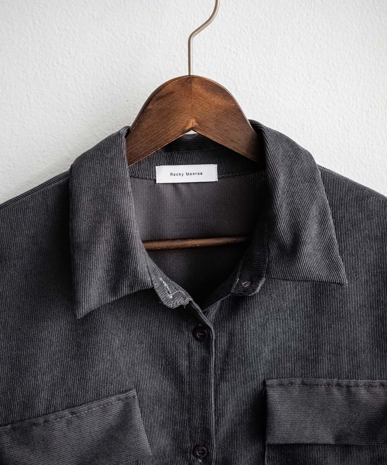 ロッキーモンロー Rocky Monroe シャツジャケット ショート丈 レディース ライトアウター ブルゾン 短丈 無地 コーデュロイ ルーズ リラックス ゆったり シンプル アメカジ 14812 （グレー） グレー