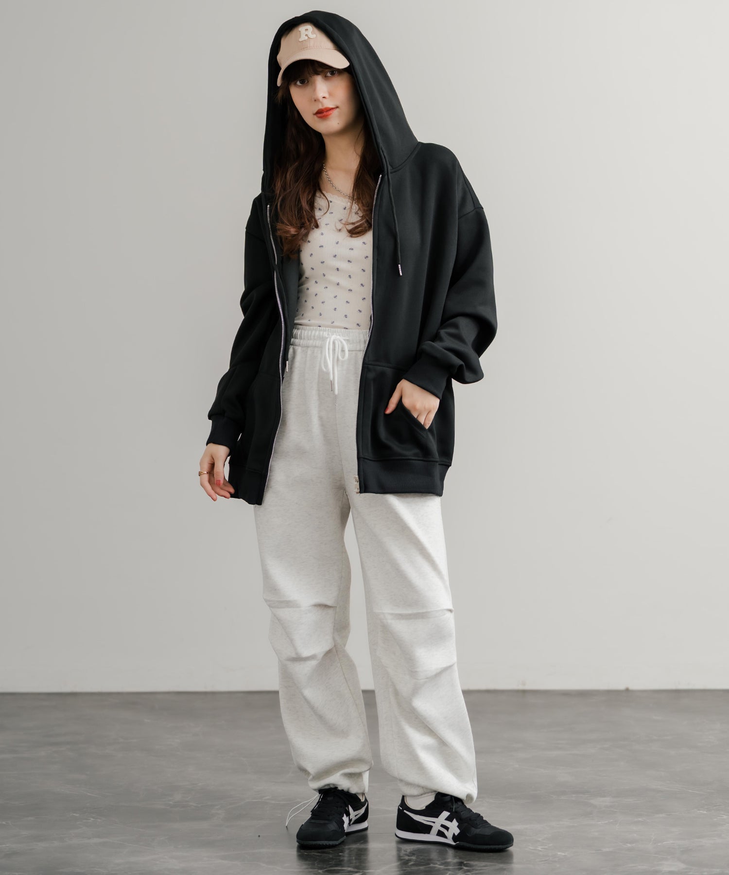 ロッキーモンロー Rocky Monroe スウェットパンツ パラシュート イージー ワイド レディース 膝タック ドレープ 無地 ウエストゴム ハイウエスト 韓国 Y2K スポーティー 14922 （L.グレー） L.グレー