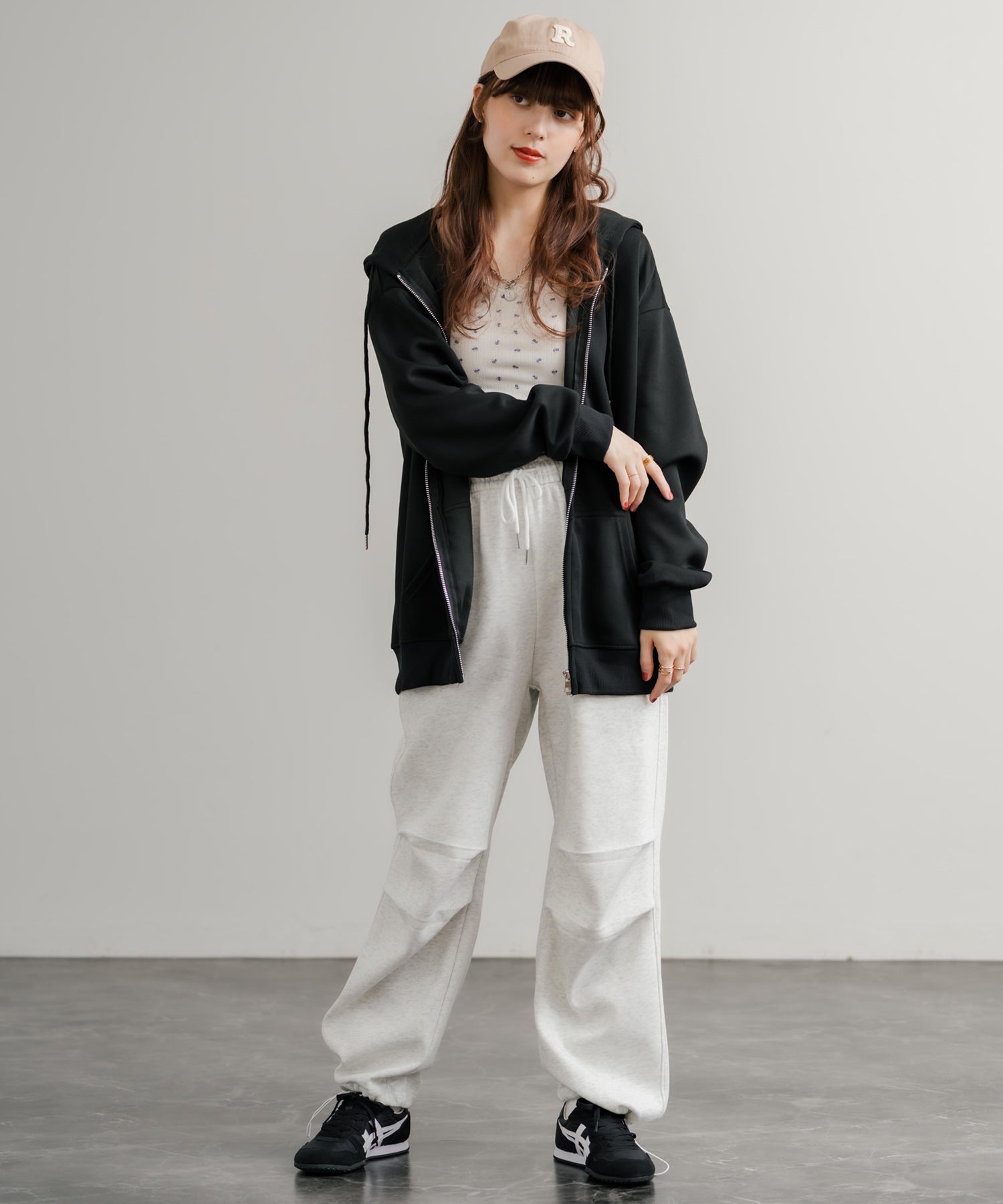 ロッキーモンロー Rocky Monroe スウェットパンツ パラシュート イージー ワイド レディース 膝タック ドレープ 無地 ウエストゴム ハイウエスト 韓国 Y2K スポーティー 14922 （L.グレー） L.グレー