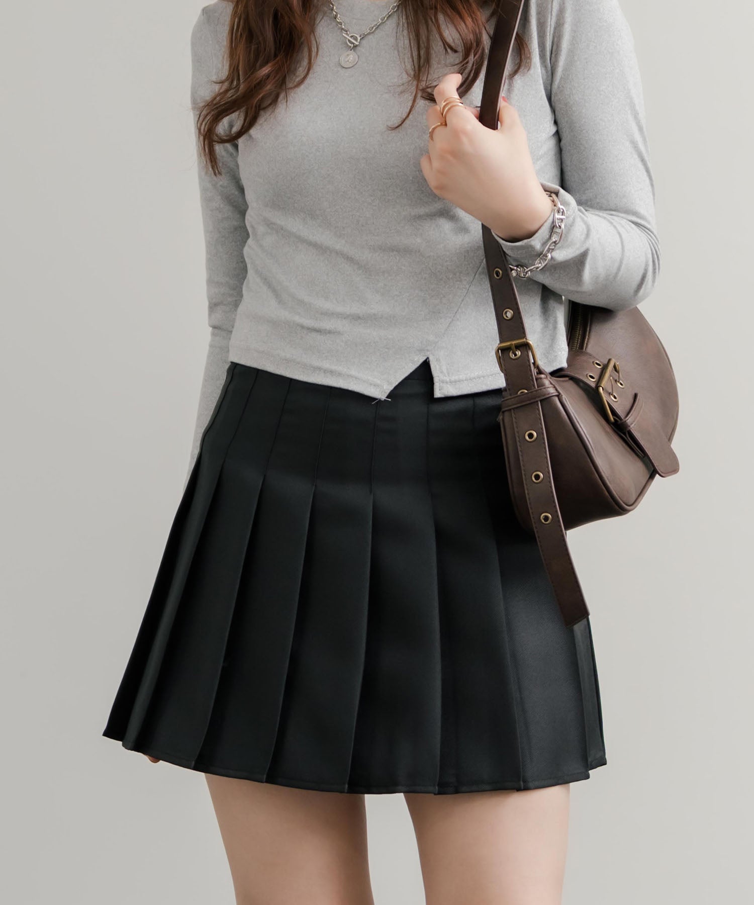 ロッキーモンロー Rocky Monroe プリーツスカート ミニ レディース ショート丈 膝上 Aライン チラ見え防止パンツ付き インナー付き ペチパンツ サイドファスナー 韓国 衣装 14953 （ブラック） ブラック