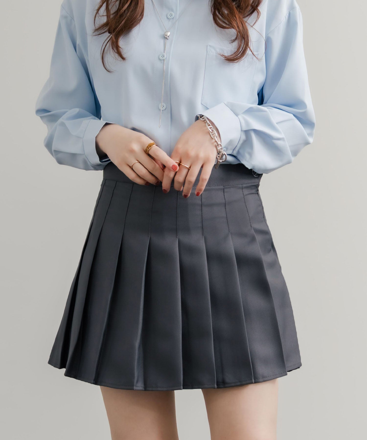 ロッキーモンロー Rocky Monroe プリーツスカート ミニ レディース ショート丈 膝上 Aライン チラ見え防止パンツ付き インナー付き ペチパンツ サイドファスナー 韓国 衣装 14953 （ブラック） ブラック