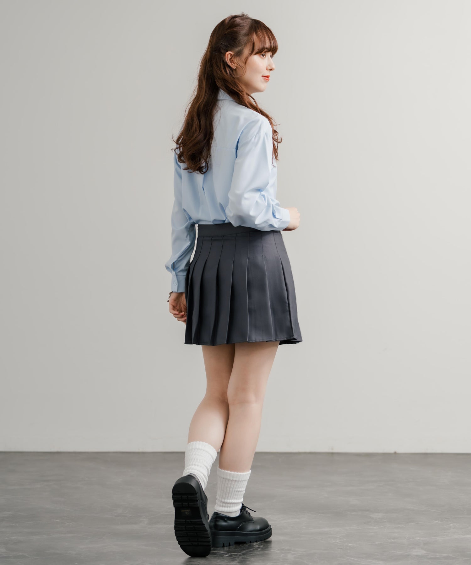 ロッキーモンロー Rocky Monroe プリーツスカート ミニ レディース ショート丈 膝上 Aライン チラ見え防止パンツ付き インナー付き ペチパンツ サイドファスナー 韓国 衣装 14953 （ブラック） ブラック