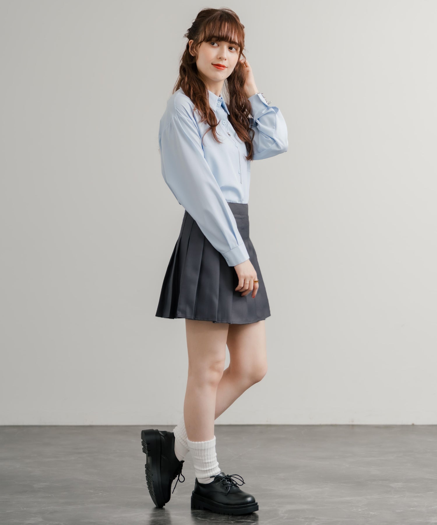 ロッキーモンロー Rocky Monroe プリーツスカート ミニ レディース ショート丈 膝上 Aライン チラ見え防止パンツ付き インナー付き ペチパンツ サイドファスナー 韓国 衣装 14953 （ブラック） ブラック