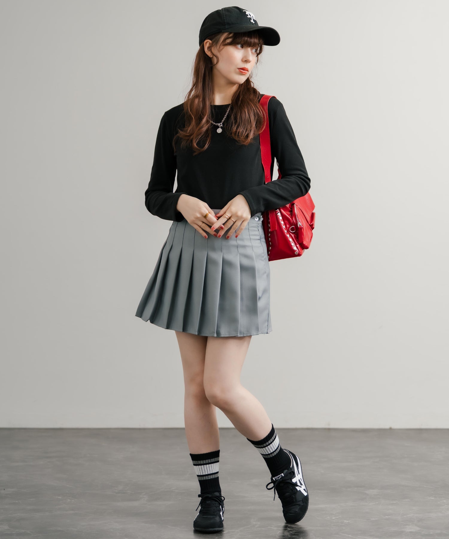 ロッキーモンロー Rocky Monroe プリーツスカート ミニ レディース ショート丈 膝上 Aライン チラ見え防止パンツ付き インナー付き ペチパンツ サイドファスナー 韓国 衣装 14953 （ブラック） ブラック