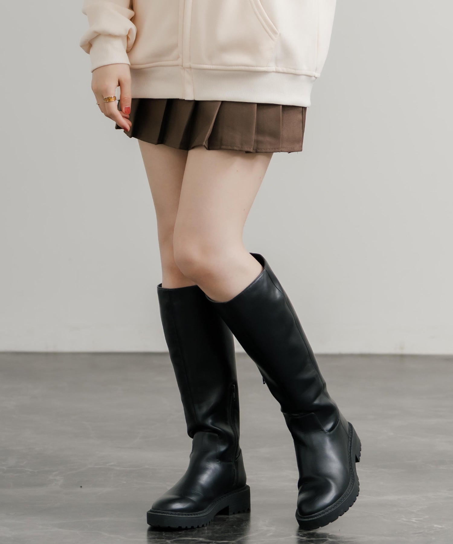 ロッキーモンロー Rocky Monroe プリーツスカート ミニ レディース ショート丈 膝上 Aライン チラ見え防止パンツ付き インナー付き ペチパンツ サイドファスナー 韓国 衣装 14953 （ブラック） ブラック
