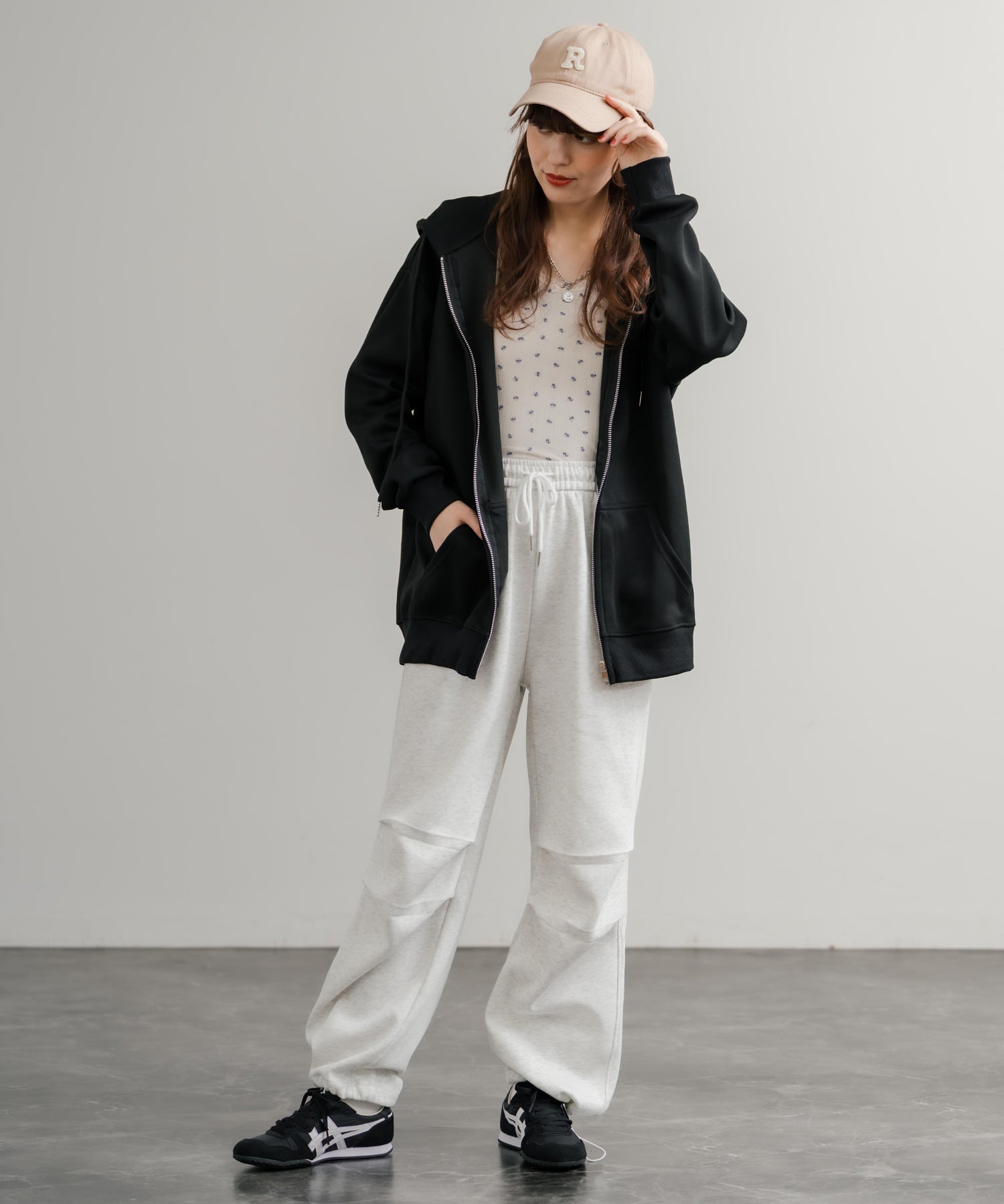 ロッキーモンロー Rocky Monroe パーカー フルジップ レディース トップス 無地 フーディー オーバーサイズ ルーズ リラックス ルームウェア ライトアウター 羽織り シンプル 14920 （ネイビー） ネイビー