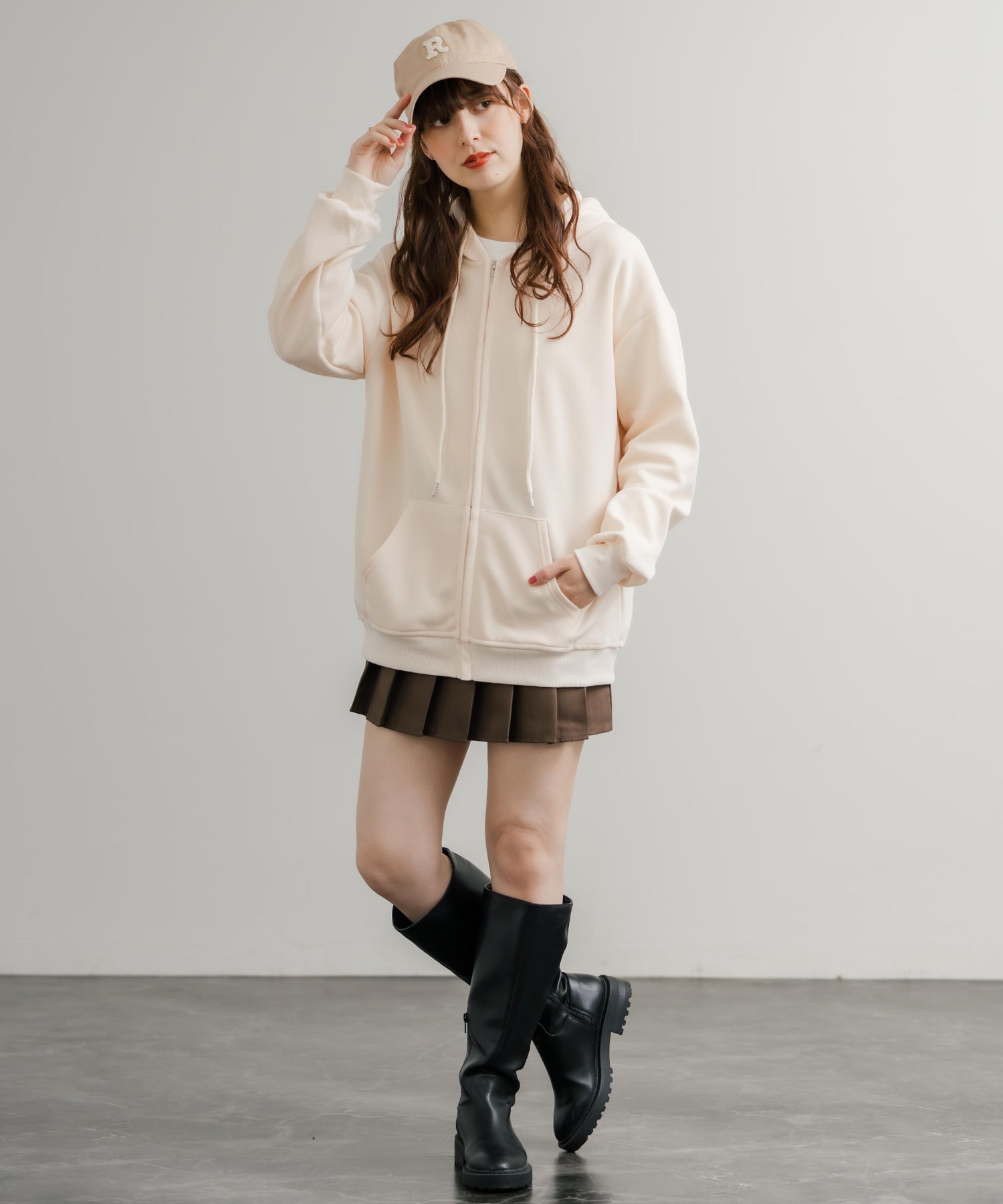 ロッキーモンロー Rocky Monroe パーカー フルジップ レディース トップス 無地 フーディー オーバーサイズ ルーズ リラックス ルームウェア ライトアウター 羽織り シンプル 14920 （ネイビー） ネイビー