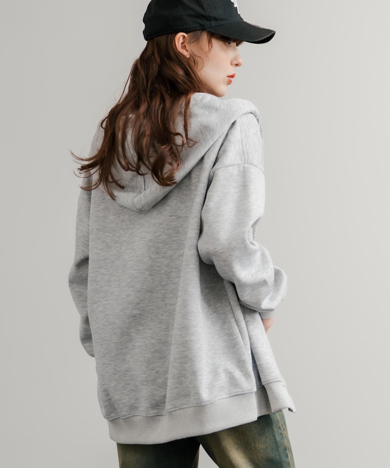 ロッキーモンロー Rocky Monroe パーカー フルジップ レディース トップス 無地 フーディー オーバーサイズ ルーズ リラックス ルームウェア ライトアウター 羽織り シンプル 14920 （ネイビー） ネイビー