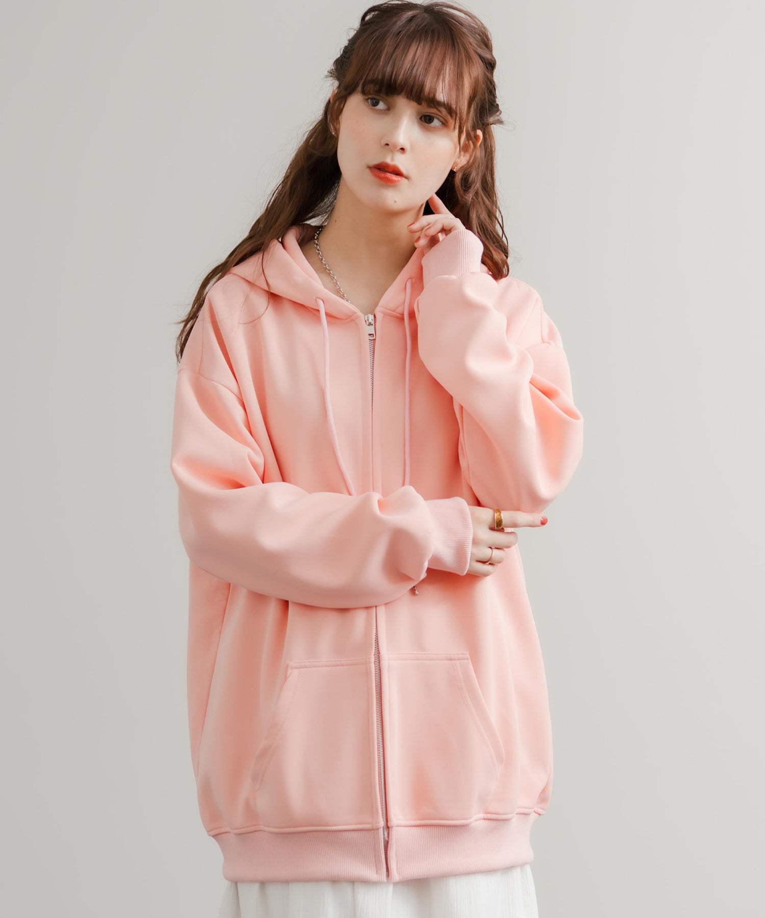ロッキーモンロー Rocky Monroe パーカー フルジップ レディース トップス 無地 フーディー オーバーサイズ ルーズ リラックス ルームウェア ライトアウター 羽織り シンプル 14920 （ネイビー） ネイビー