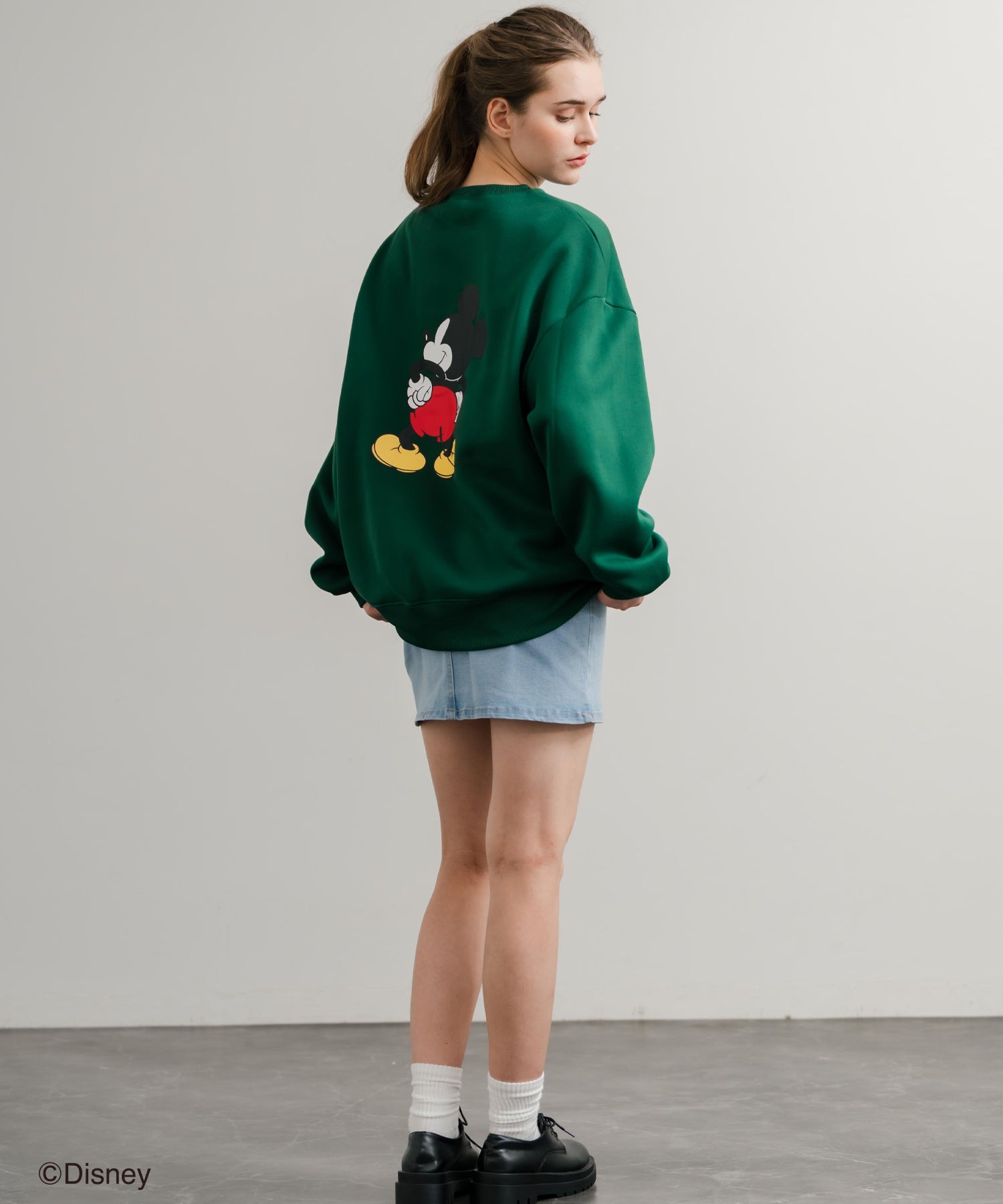 ロッキーモンロー Rocky Monroe DISNEY ディズニー ミッキーマウス スウェット トレーナー レディース メンズ 裏起毛 プリント キャラクター オーバーサイズ リラックス 14939 （B.D/グリーン） B.D/グリーン