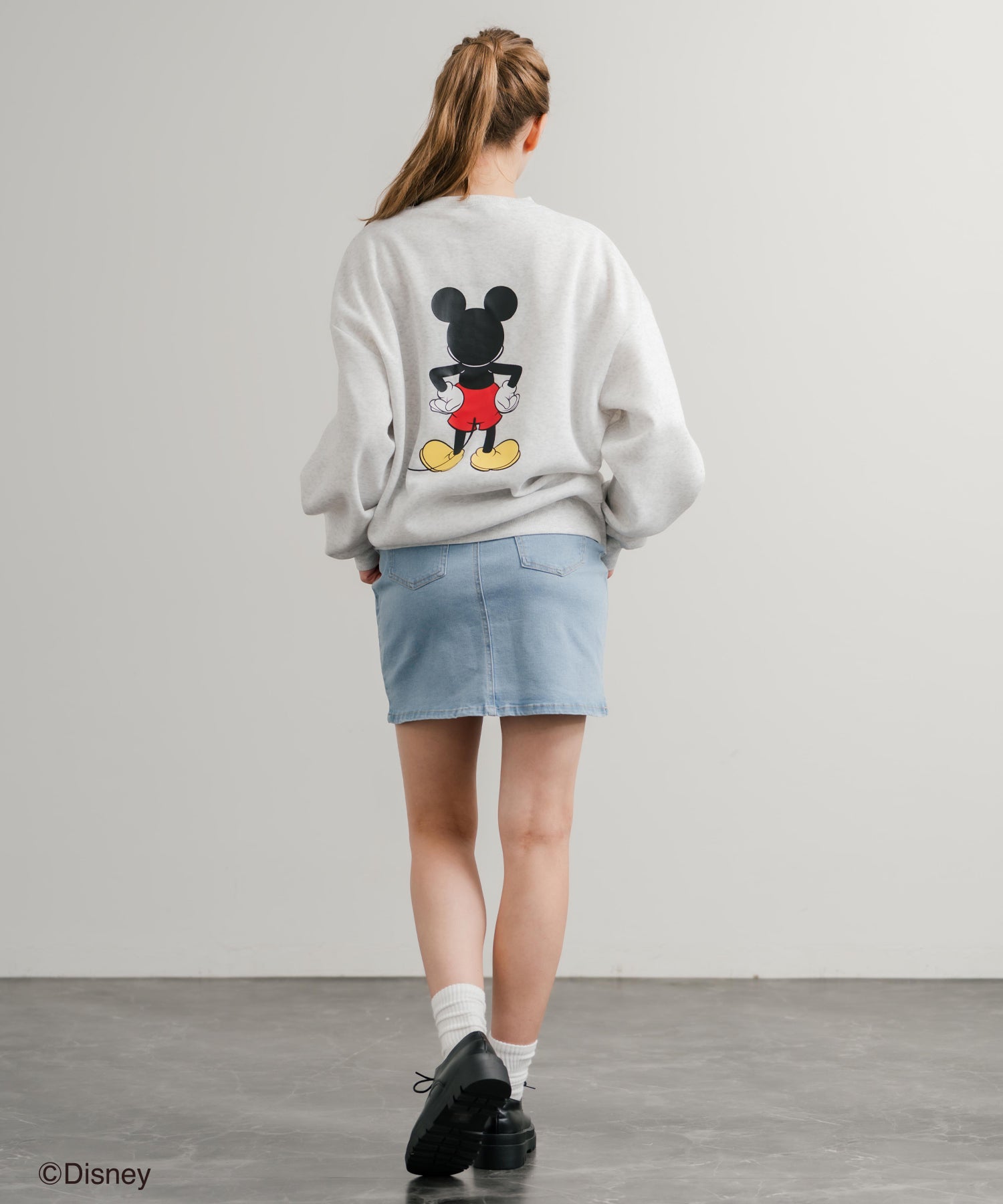 ロッキーモンロー Rocky Monroe DISNEY ディズニー ミッキーマウス スウェット トレーナー レディース メンズ 裏起毛 プリント キャラクター オーバーサイズ リラックス 14939 （B.D/グリーン） B.D/グリーン