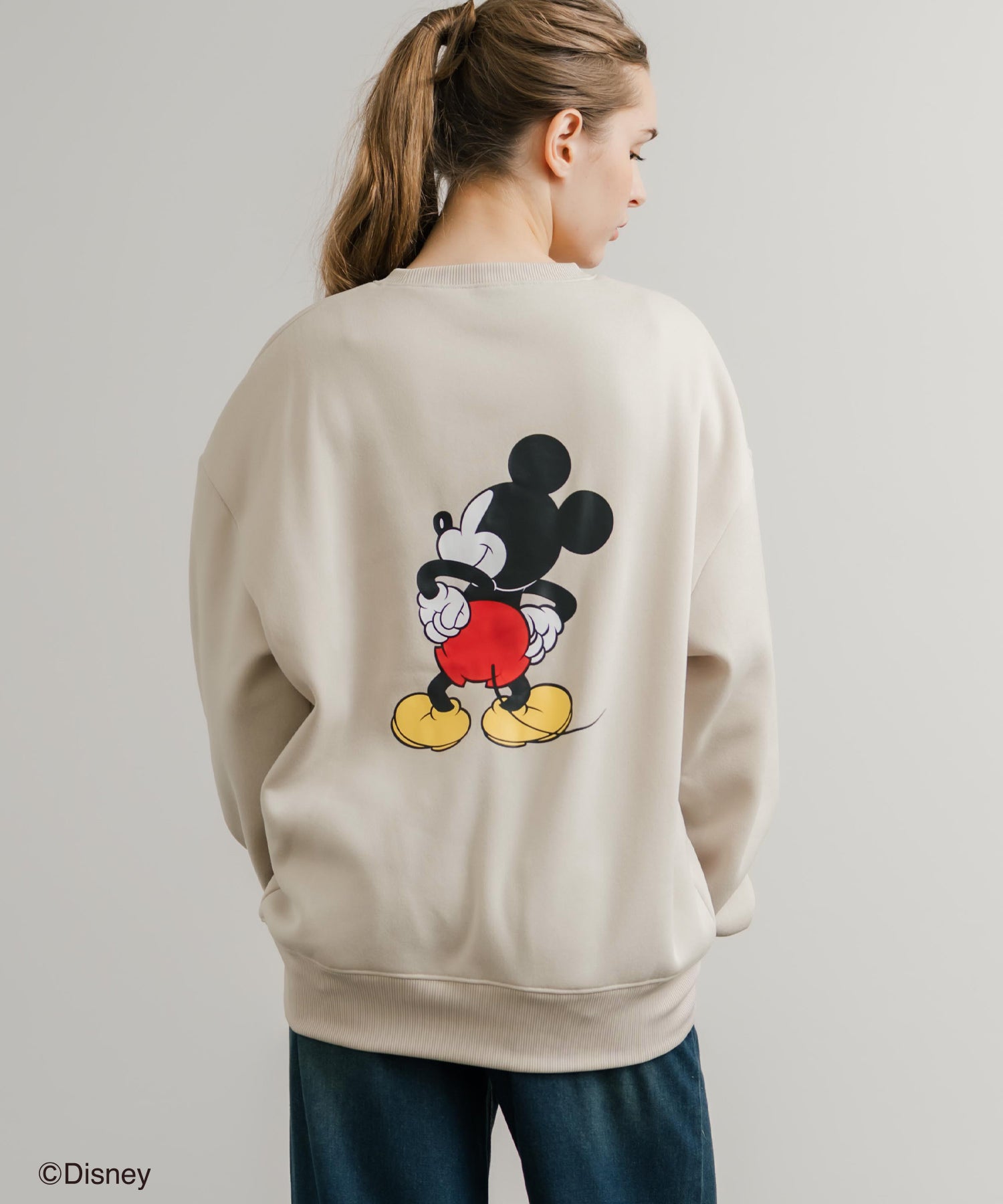 ロッキーモンロー Rocky Monroe DISNEY ディズニー ミッキーマウス スウェット トレーナー レディース メンズ 裏起毛 プリント キャラクター オーバーサイズ リラックス 14939 （C.G/ベージュ） C.G/ベージュ