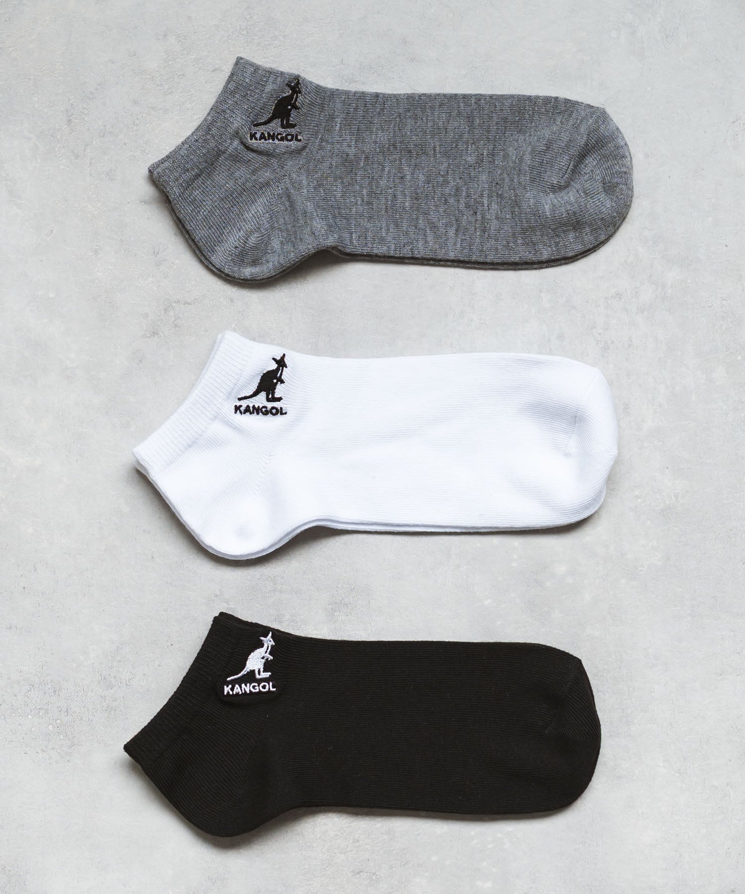ロッキーモンロー Rocky Monroe KANGOL カンゴール ソックス 靴下 アンクル レディース 3P セット ロゴ 刺繍 通学 通勤 スポーツ スニーカー カジュアル ストリート 15686 （37.アソート） 37.アソート