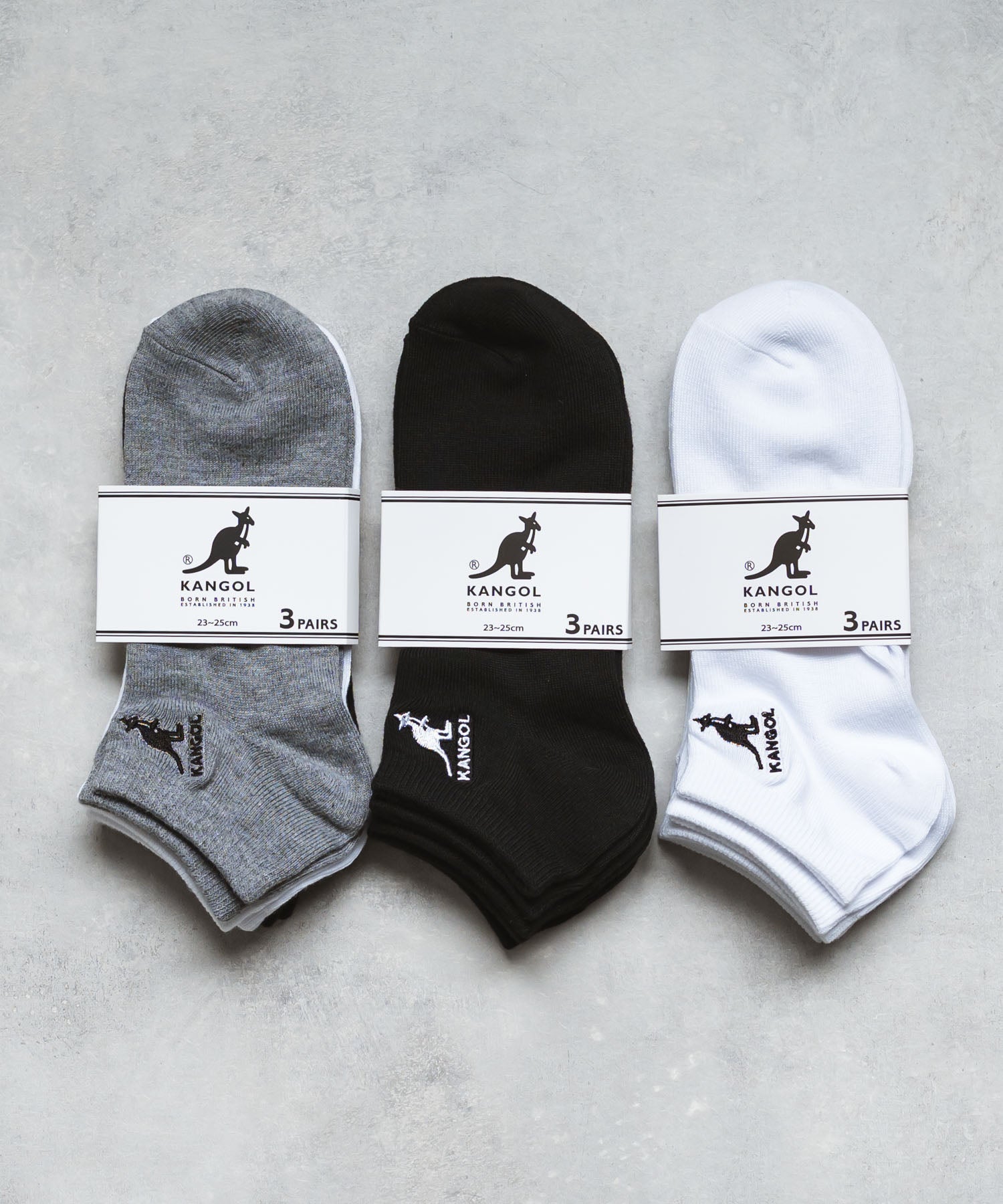 ロッキーモンロー Rocky Monroe KANGOL カンゴール ソックス 靴下 アンクル レディース 3P セット ロゴ 刺繍 通学 通勤 スポーツ スニーカー カジュアル ストリート 15686 （37.アソート） 37.アソート