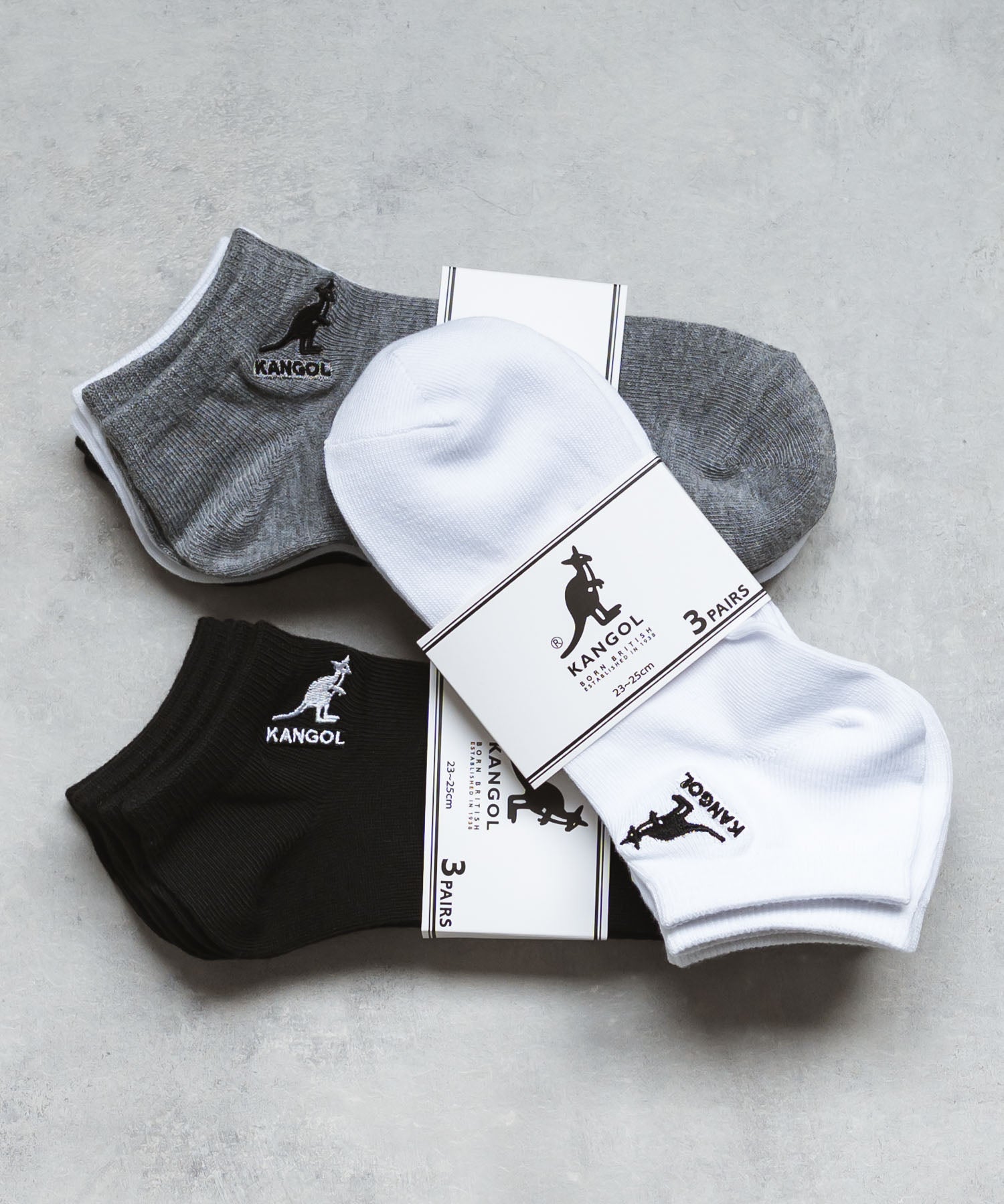 ロッキーモンロー Rocky Monroe KANGOL カンゴール ソックス 靴下 アンクル レディース 3P セット ロゴ 刺繍 通学 通勤 スポーツ スニーカー カジュアル ストリート 15686 （37.アソート） 37.アソート