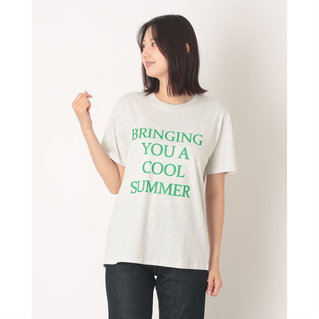 アールエムイー RME. グリーンロゴプリント半袖Tシャツ （GRAY） GRAY