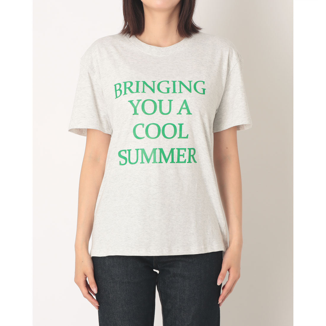 アールエムイー RME. グリーンロゴプリント半袖Tシャツ （GRAY） GRAY