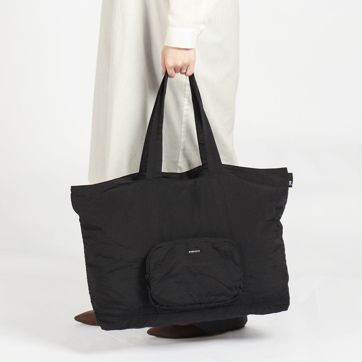 ルートート ROOTOTE トートバッグ レディース 大きめ ファスナー付き 軽量 A3 B4 A4 大容量 かわいい カジュアル ナイロン 旅行 パッカブル 撥水 無地 SN.GRANDE.パッカブル-B 1314 （GRAY） GRAY