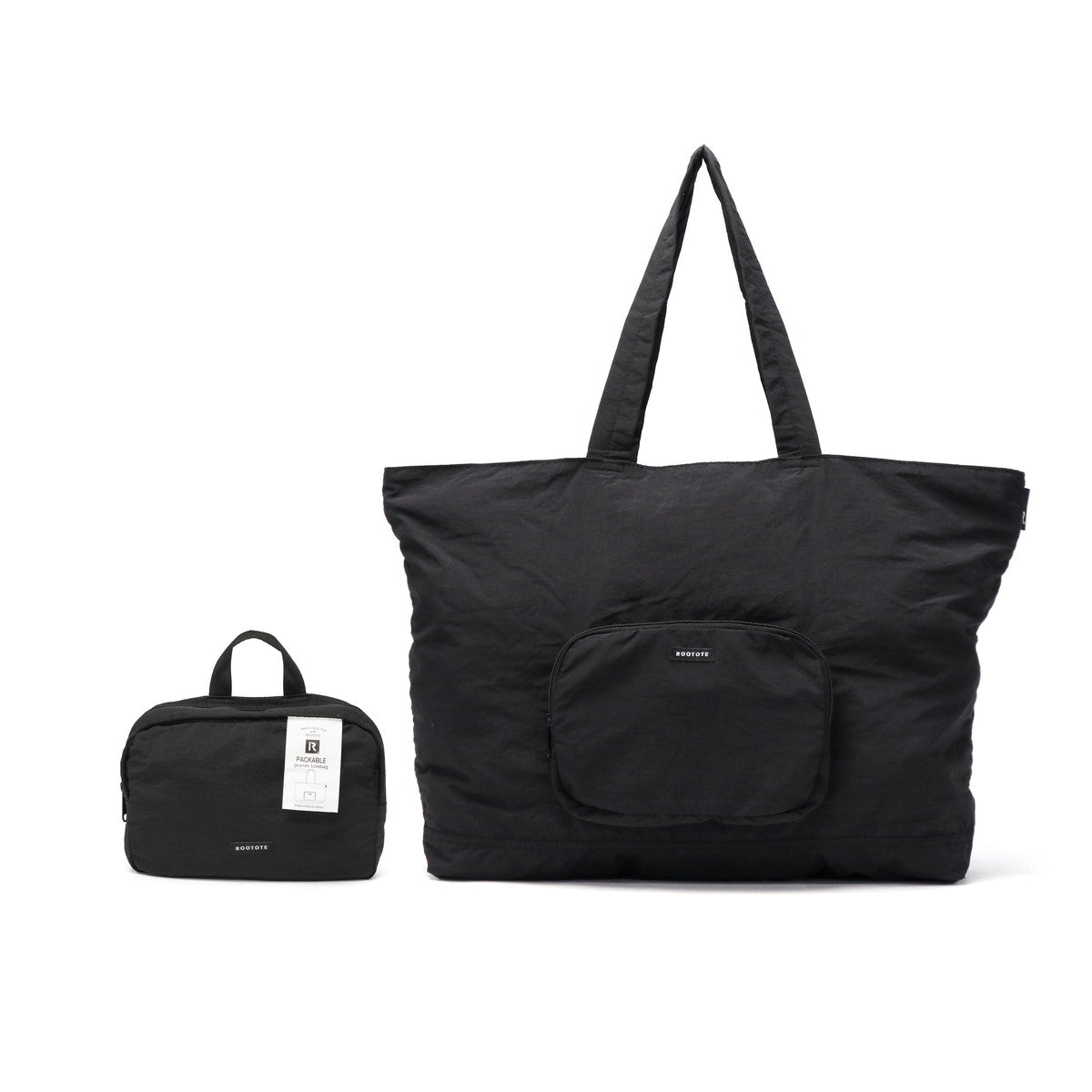 ルートート ROOTOTE トートバッグ レディース 大きめ ファスナー付き 軽量 A3 B4 A4 大容量 かわいい カジュアル ナイロン 旅行 パッカブル 撥水 無地 SN.GRANDE.パッカブル-B 1314 （GRAY） GRAY