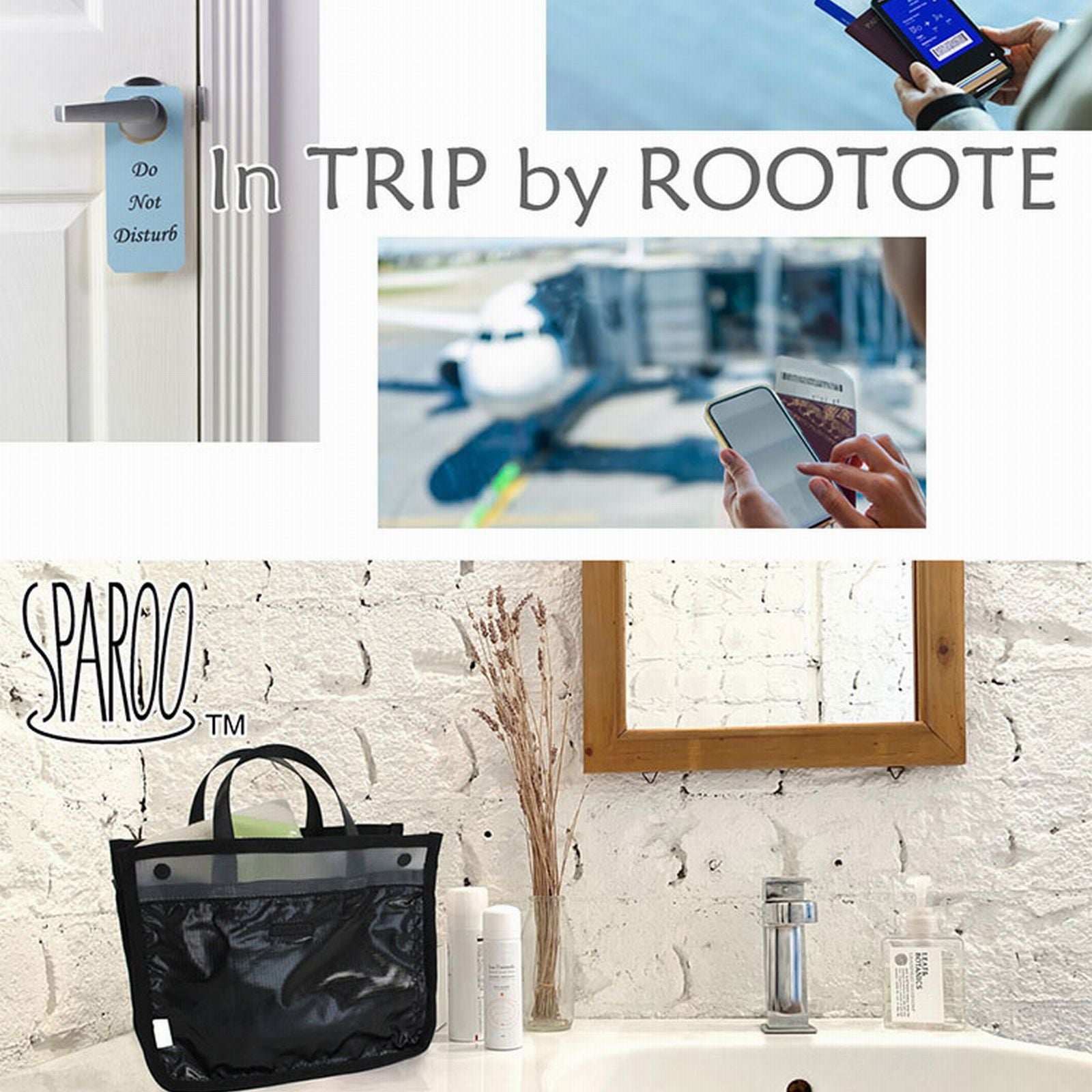 ROOTOTE Tote Bag Type Mesh with Dividers Spa Bag Onsen Bag LT. Spaloo Lumiere A 1063