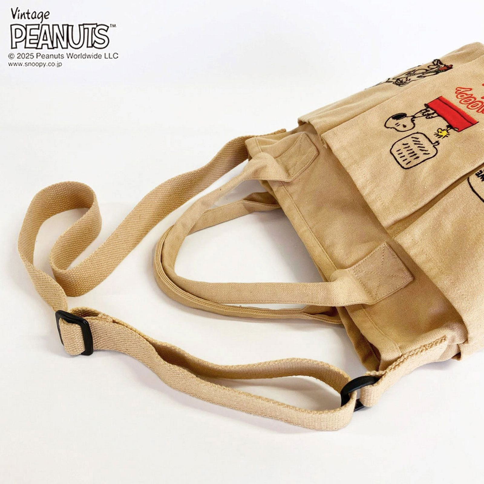 ルートート ROOTOTE スヌーピー 刺繍 ショルダー付 小さめ トートバッグ IP．デリ．ポケッツ．ピーナッツー0C 8421 （02 ダークグレー） 02 ダークグレー