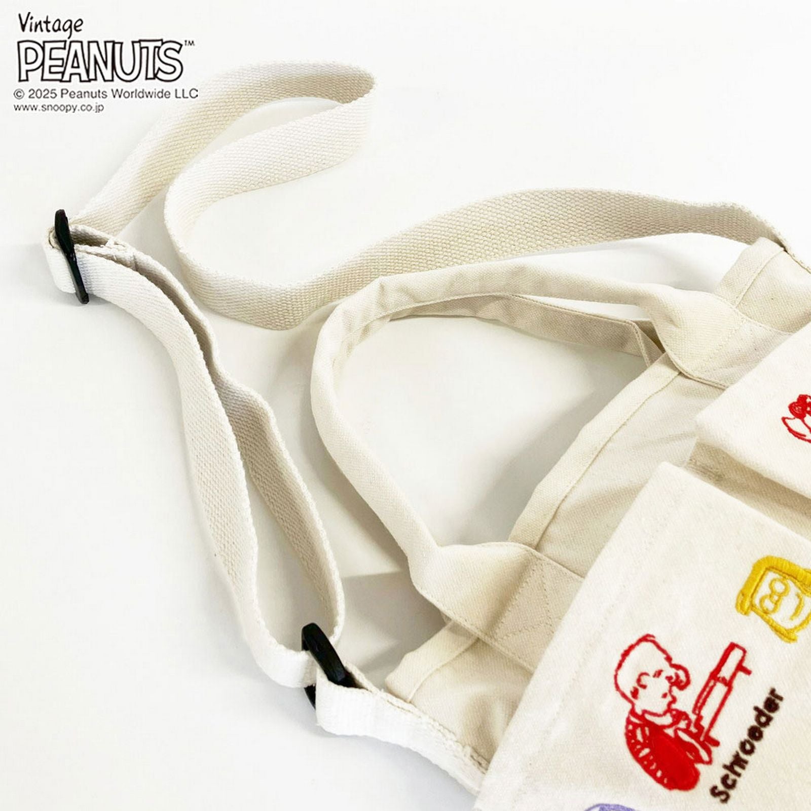 ルートート ROOTOTE スヌーピー 刺繍 ショルダー付 ミニ トートバッグ IP．ベビールー．ポケッツ．ピーナッツー0C 8422 （01 アイボリー） 01 アイボリー
