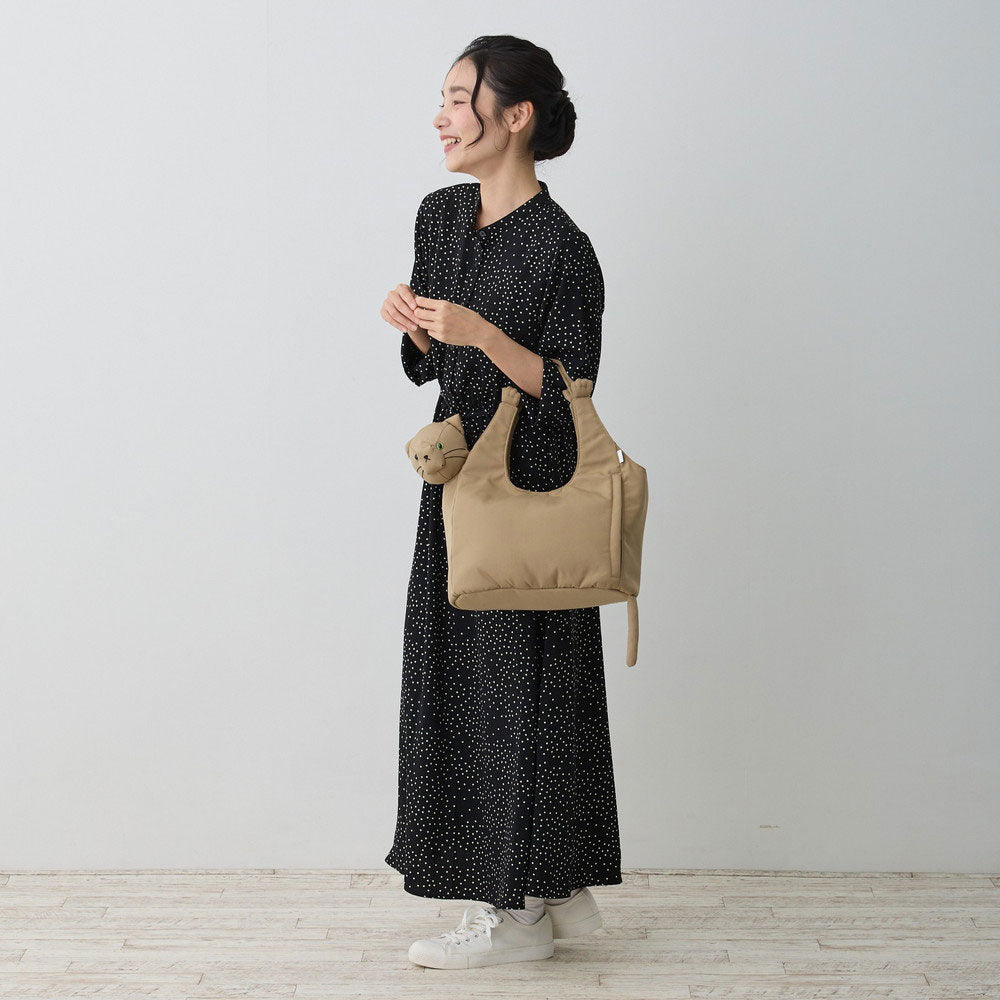 ルートート ROOTOTE 猫 ねこ 立体 顔付き トートバッグ EU.ラウンド.ブラブラネコ-A 1034 （02 キャメル） 02 キャメル