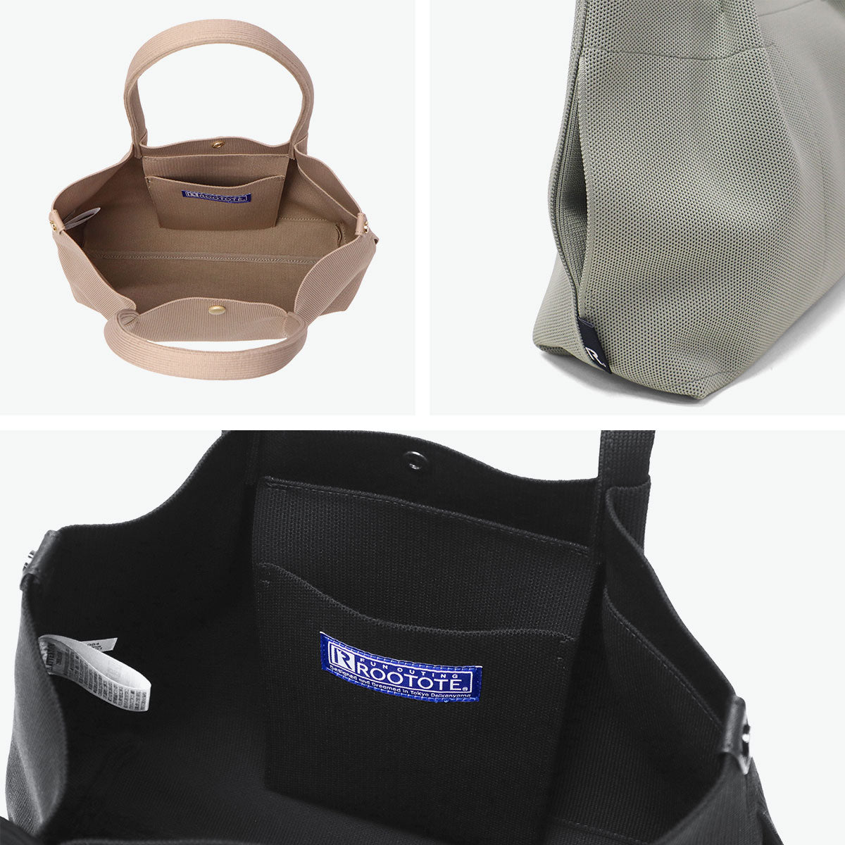 ルートート ROOTOTE トートバッグ レディース バッグ ニット 軽量 軽い ブランド 大人 シンプル 自立 コンパクト ウォッシャブル 手洗い カジュアル かわいい 横型 デリ B5 LT.デリ.ルフル-B 1074 （Ivory） Ivory