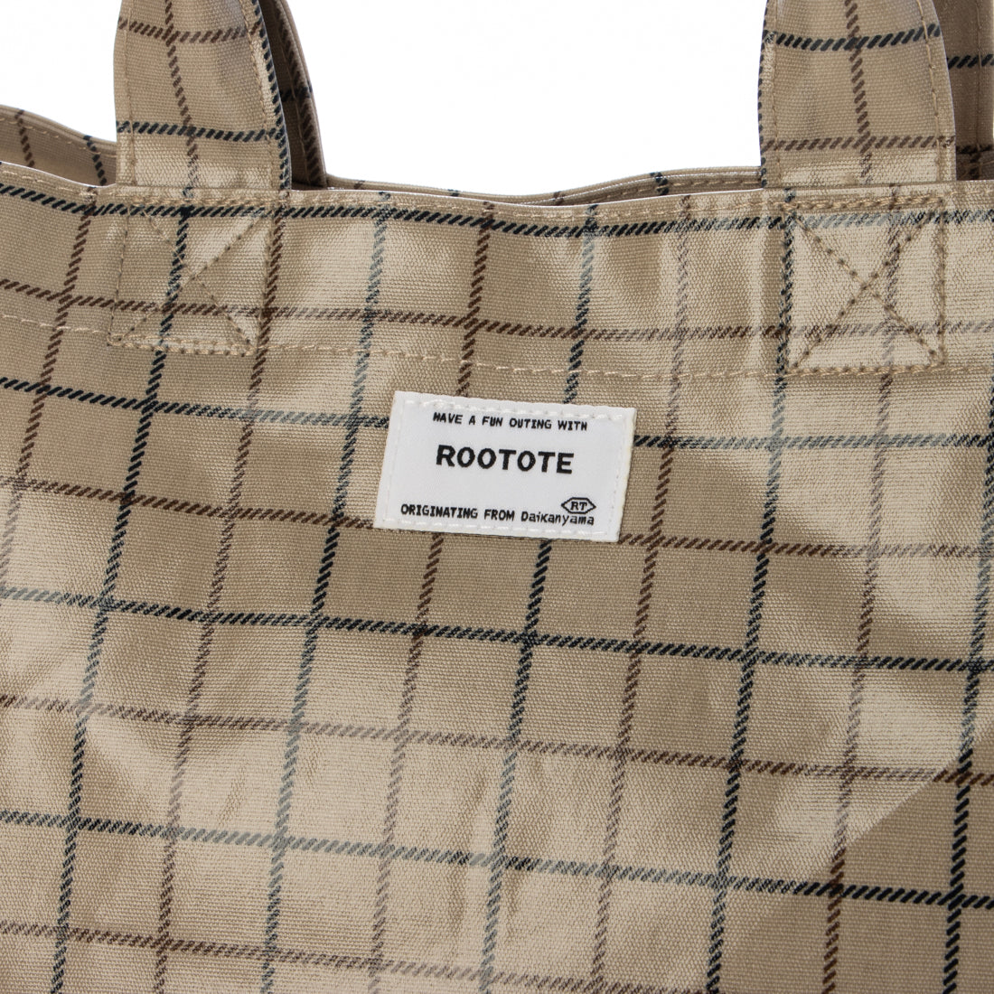 ルートート ROOTOTE トートバッグ レディース ヨコ型 表ラミネート加工 自立 EU デリ ラミネート-T 3608 （04 チェック・ベージュ） 04 チェック・ベージュ