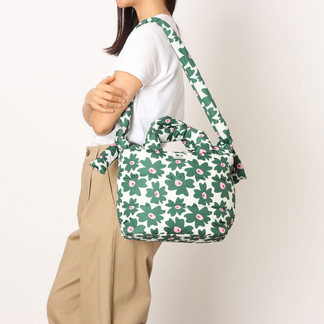 ルートート ROOTOTE トートバッグ レディース ショルダーバッグ 小さめ 斜めがけ 2way おでかけ FE.デリ.フラワーRTG-A 0696 （02 グリーン） 02 グリーン