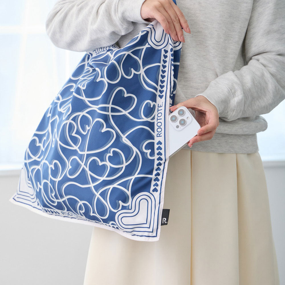 ルートート ROOTOTE トートバッグ レディース スカーフ エコバッグ 軽量 リボン LT.タブロー50.ガーリー-A 3655 （01 リボン ブラック） 01 リボン ブラック