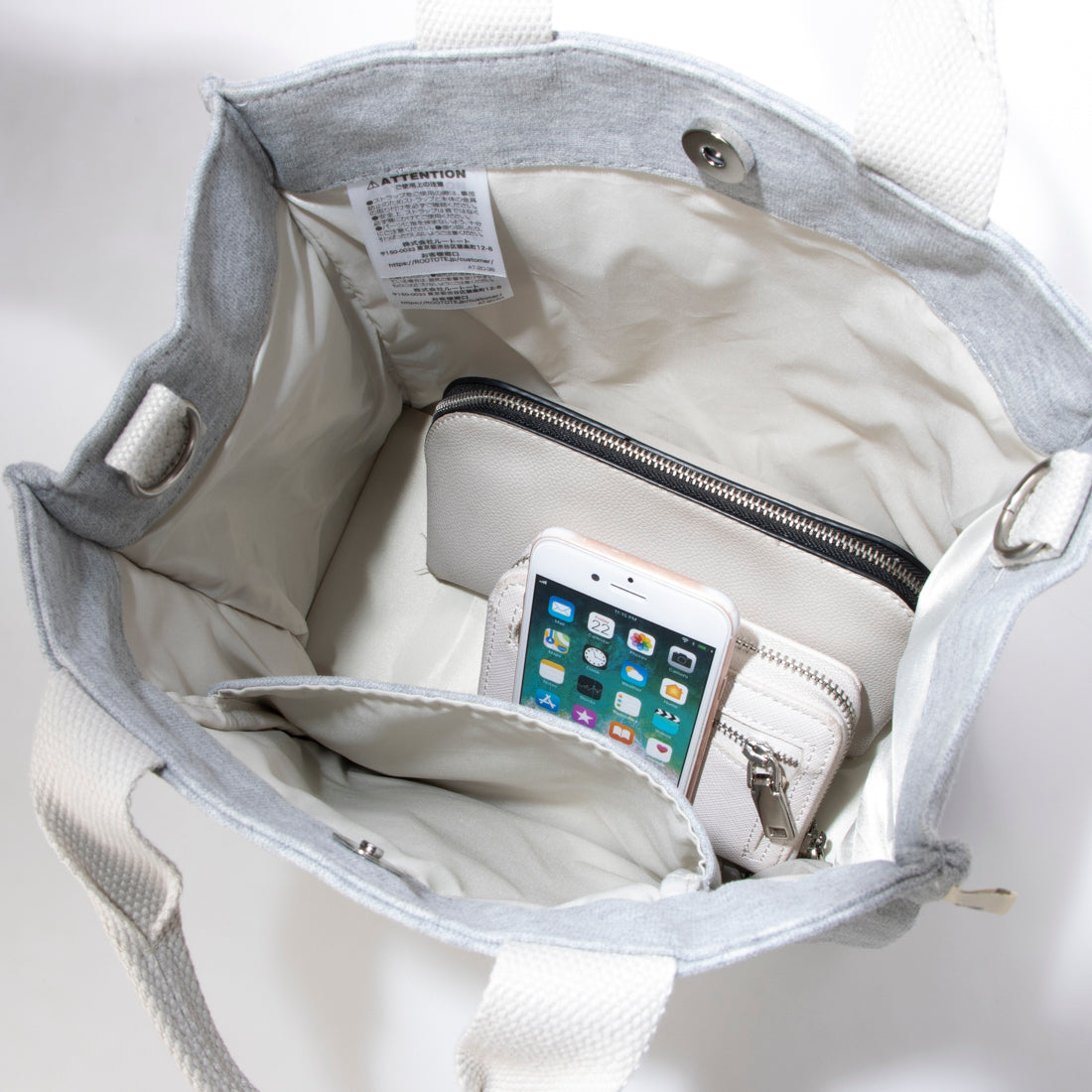 ルートート ROOTOTE ショルダー付 サブバッグ コットン トートバッグ NA スクエア2way テンジク B 1413
