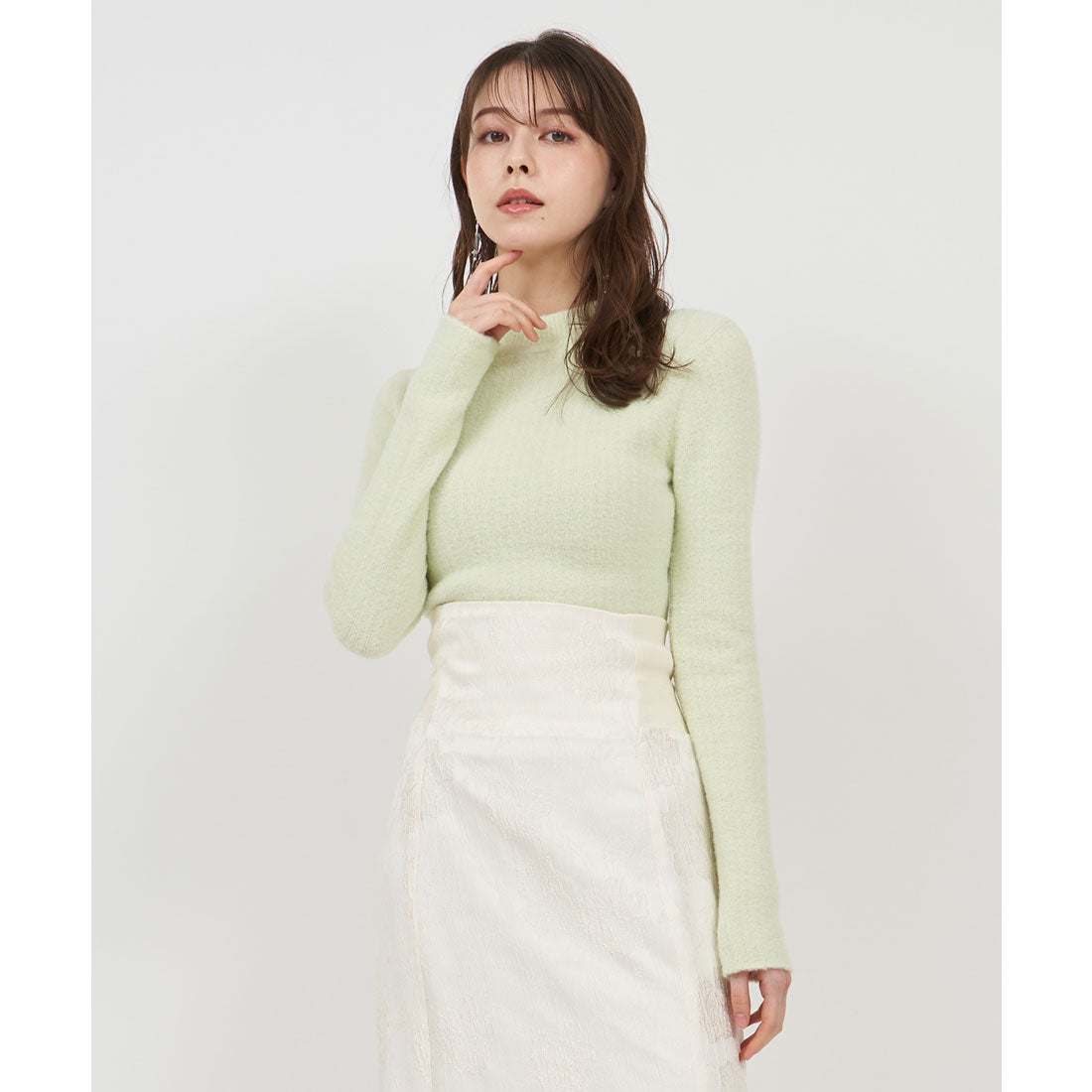 ロイヤルパーティー ROYAL PARTY プチハイミニシャギーニットトップス （グリーン） グリーン