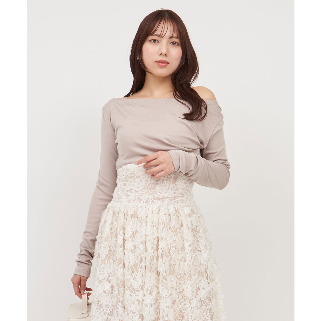 ロイヤルパーティー ROYAL PARTY バックドレープロンTEE （ベージュ） ベージュ