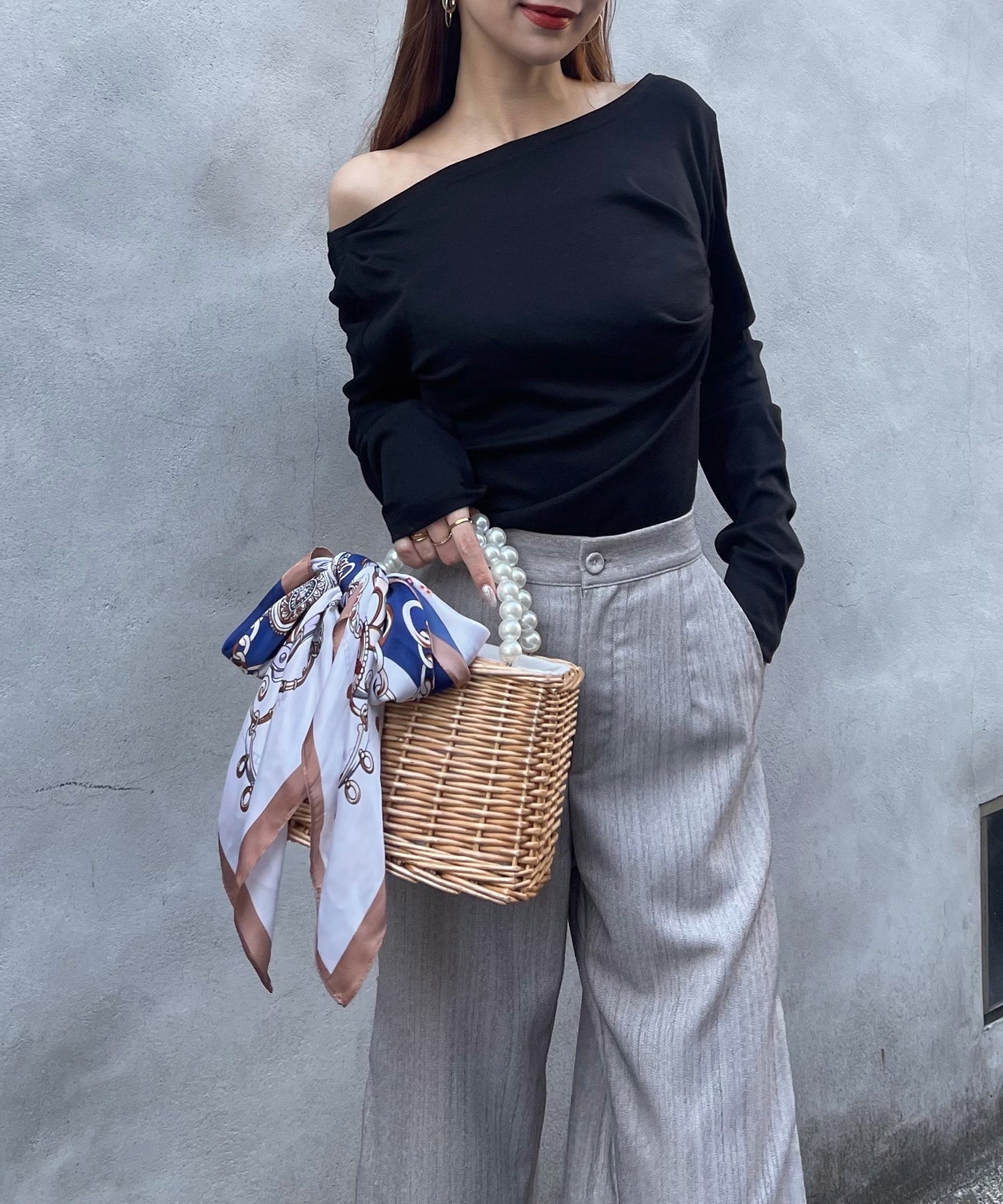 ロイヤルパーティー ROYAL PARTY バックドレープロンTEE （ブラック） ブラック