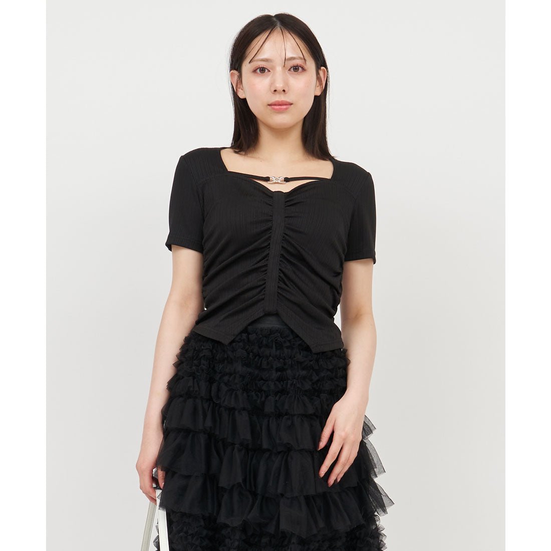 Royal Party Bit Gather Cut Top