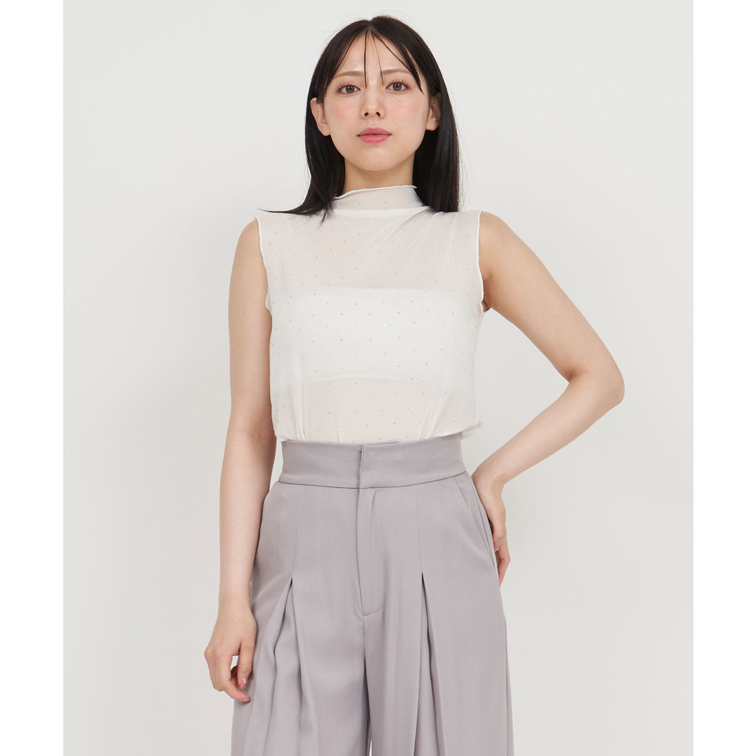 ロイヤルパーティ snidel Royal Party Sparkling Shiano Sleeveless Top