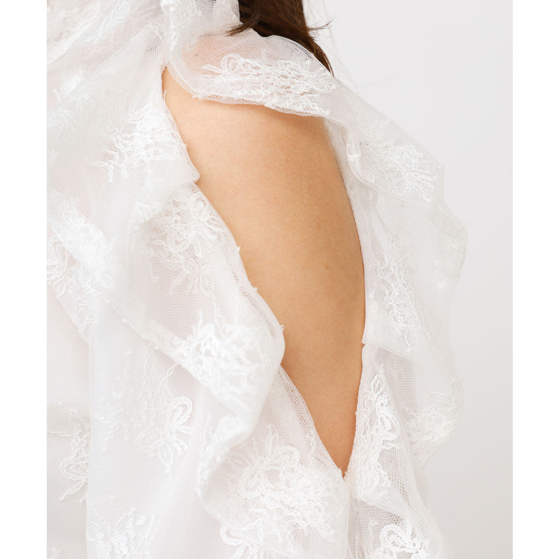 ロイヤルパーティー ROYAL PARTY レースコールドショルダーリボンブラウス （オフホワイト） オフホワイト