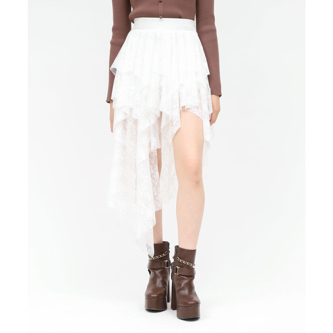 ロイヤルパーティー ROYAL PARTY イレヘムレーススカート （オフホワイト） オフホワイト