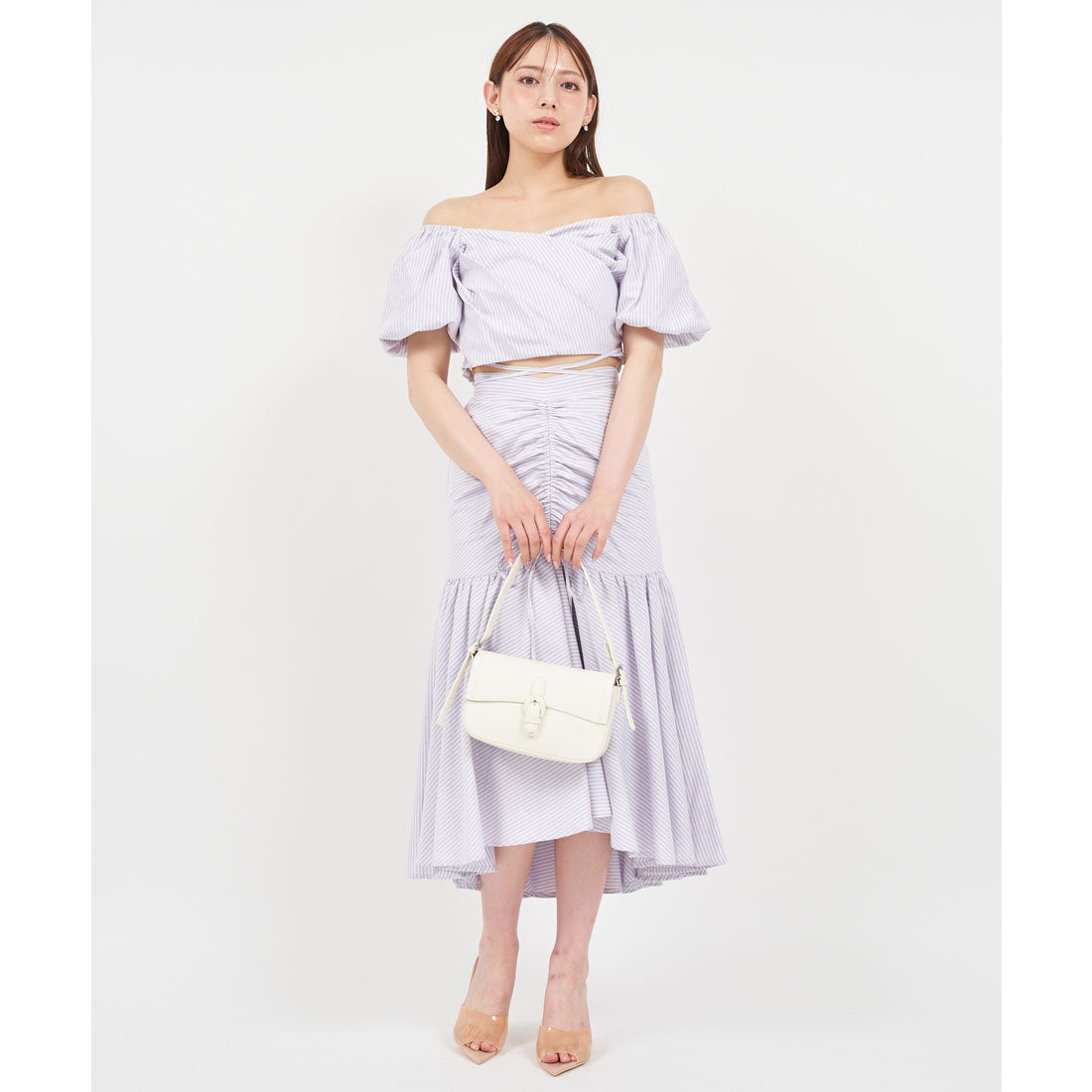 ロイヤルパーティー ROYAL PARTY ウエストクロスタックカシュクールトップス （パープル） パープル