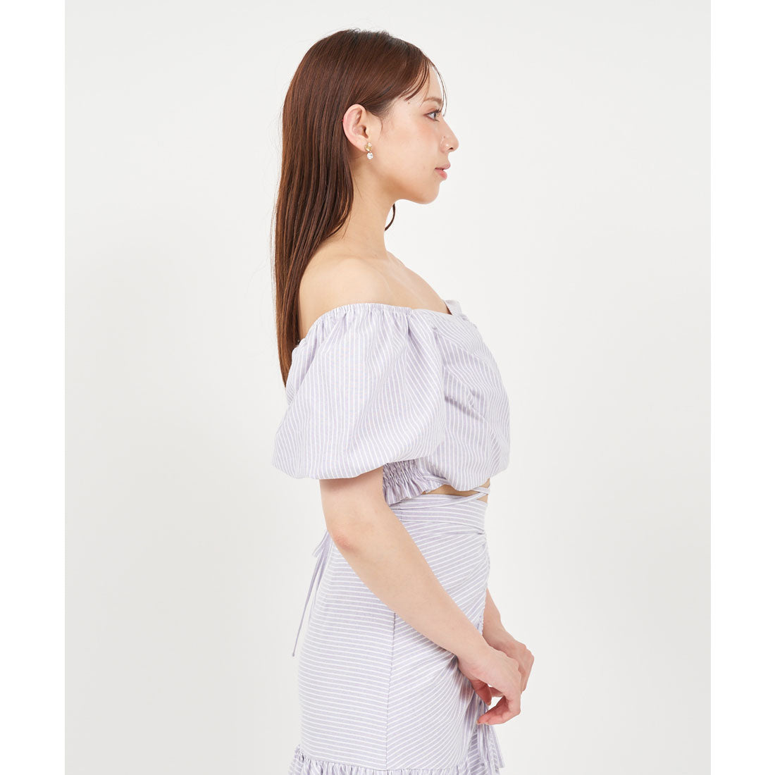 ロイヤルパーティー ROYAL PARTY ウエストクロスタックカシュクールトップス （パープル） パープル
