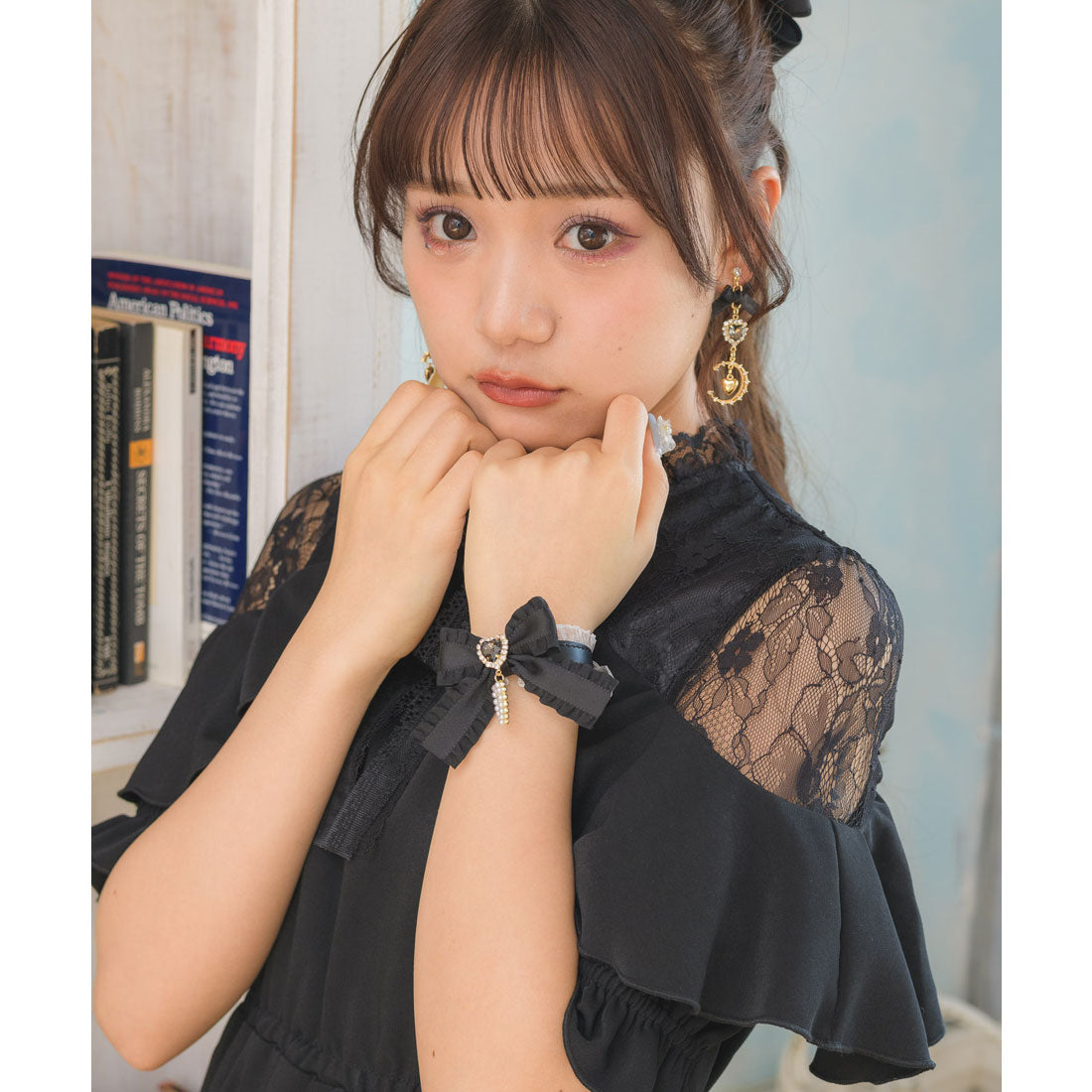 ロジータ ROJITA フリルリボンハートビジュブレスレット