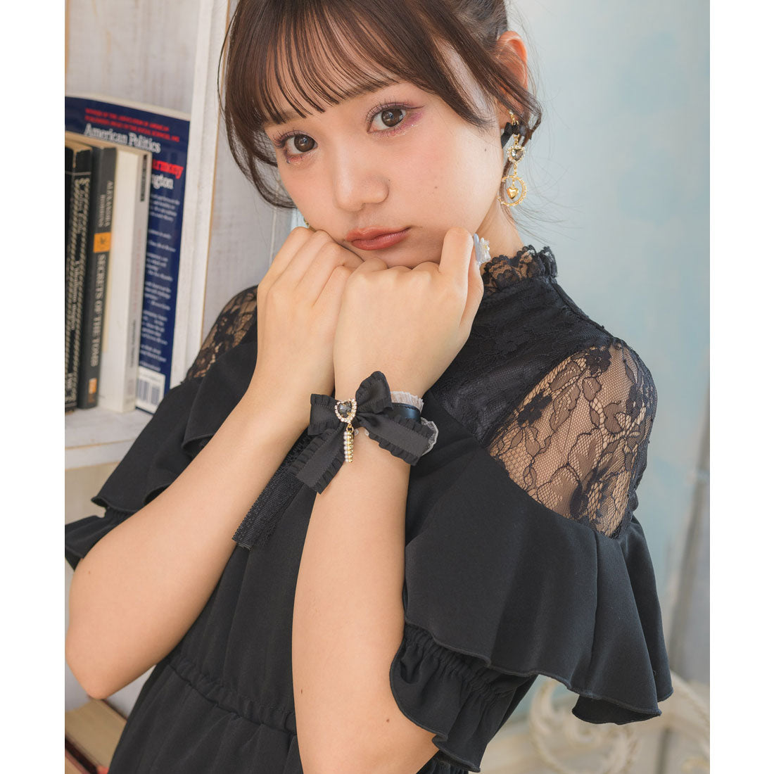 ロジータ ROJITA フリルリボンハートビジュブレスレット