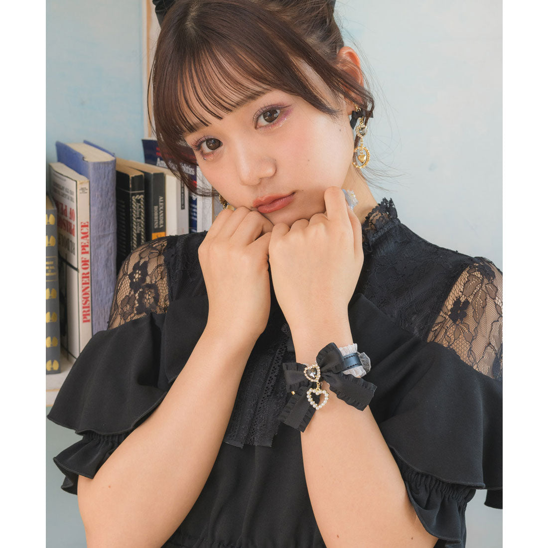 ロジータ ROJITA フリルリボンハートビジュブレスレット