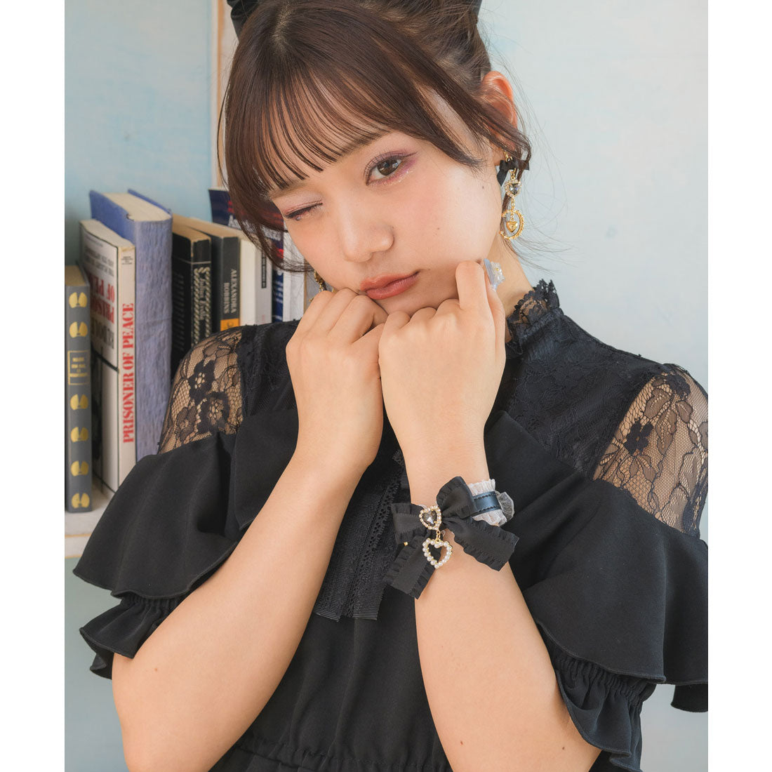 ロジータ ROJITA フリルリボンハートビジュブレスレット